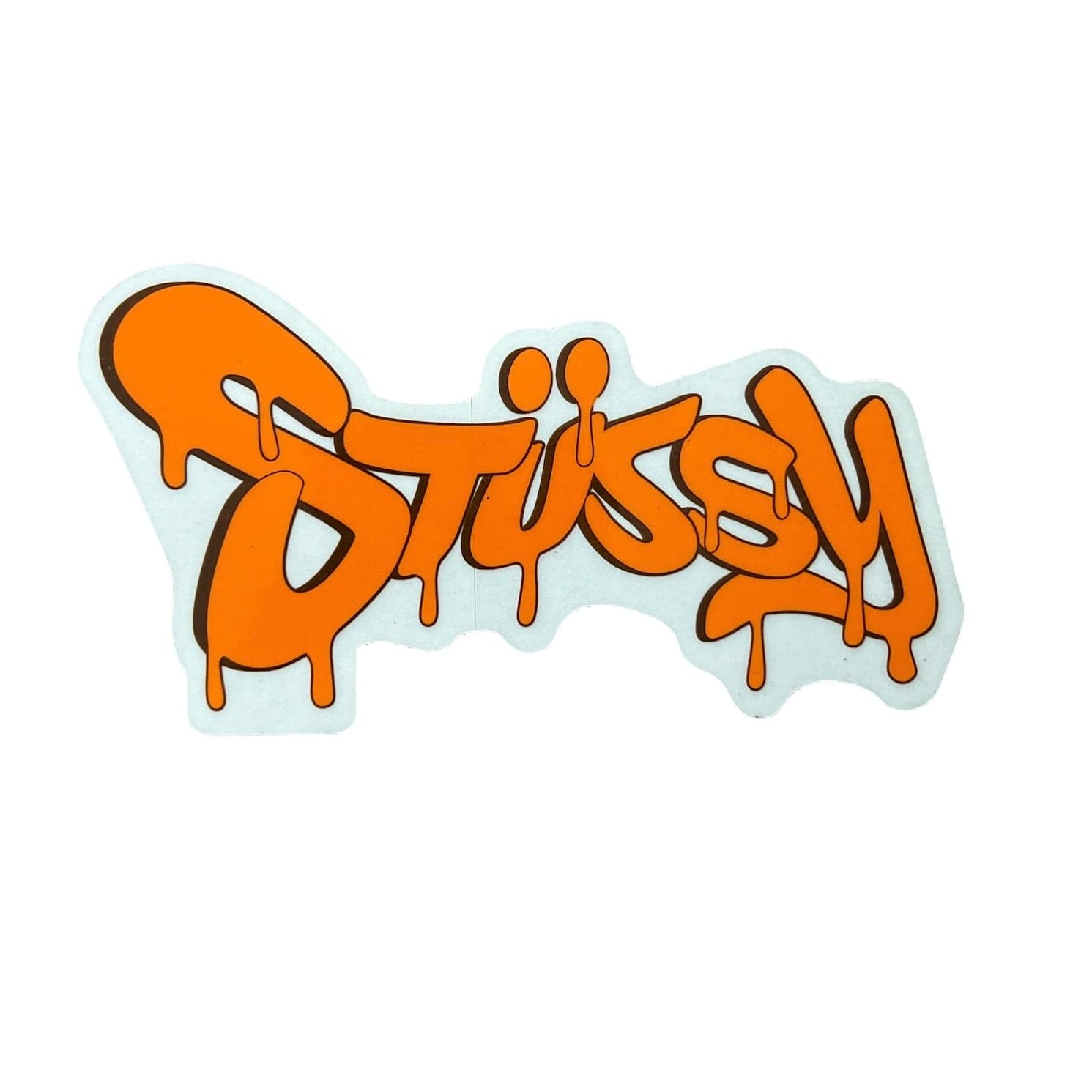Stussy Dripping Logo Sticker Orange