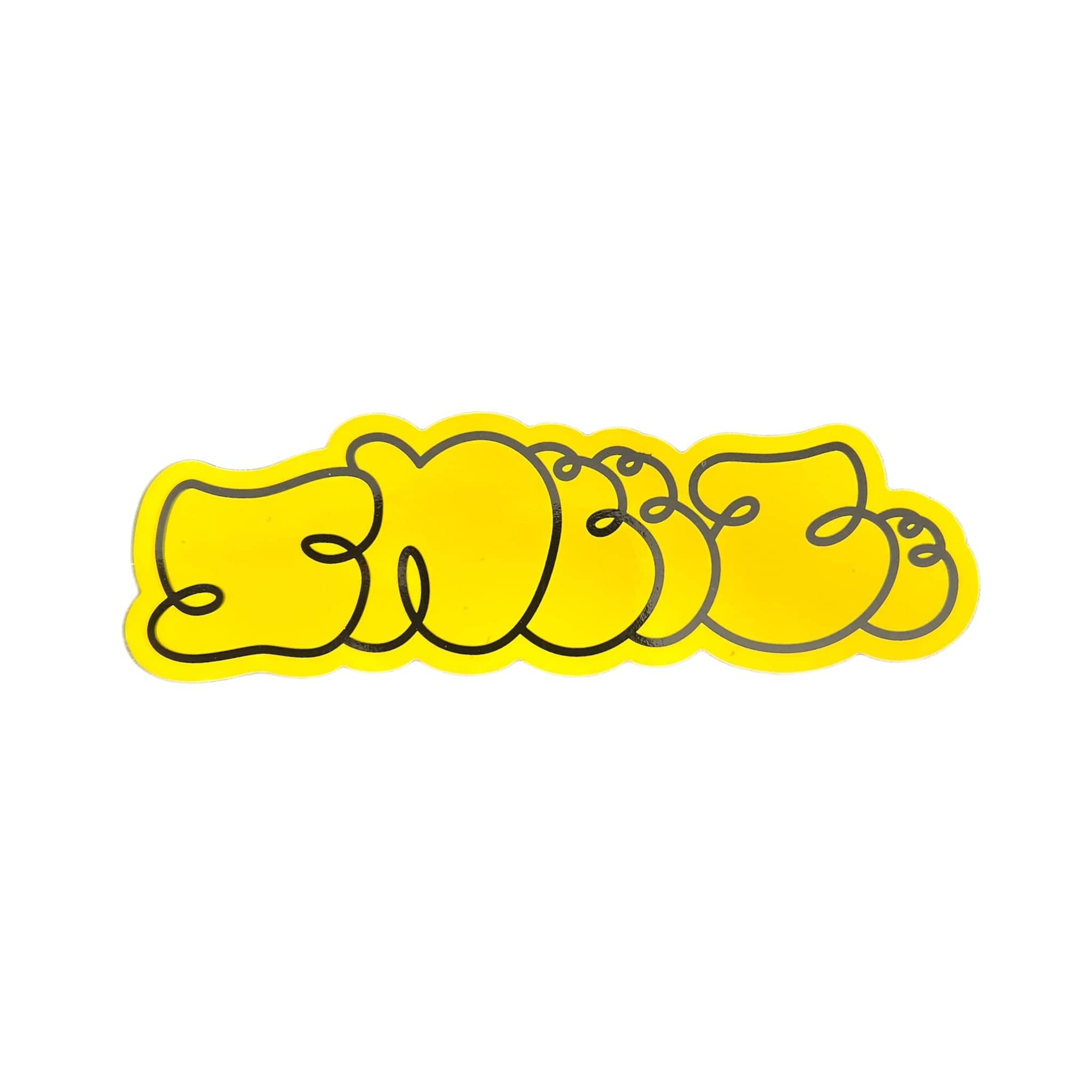Sneeze Magazine Black on Yellow Logo Sticker