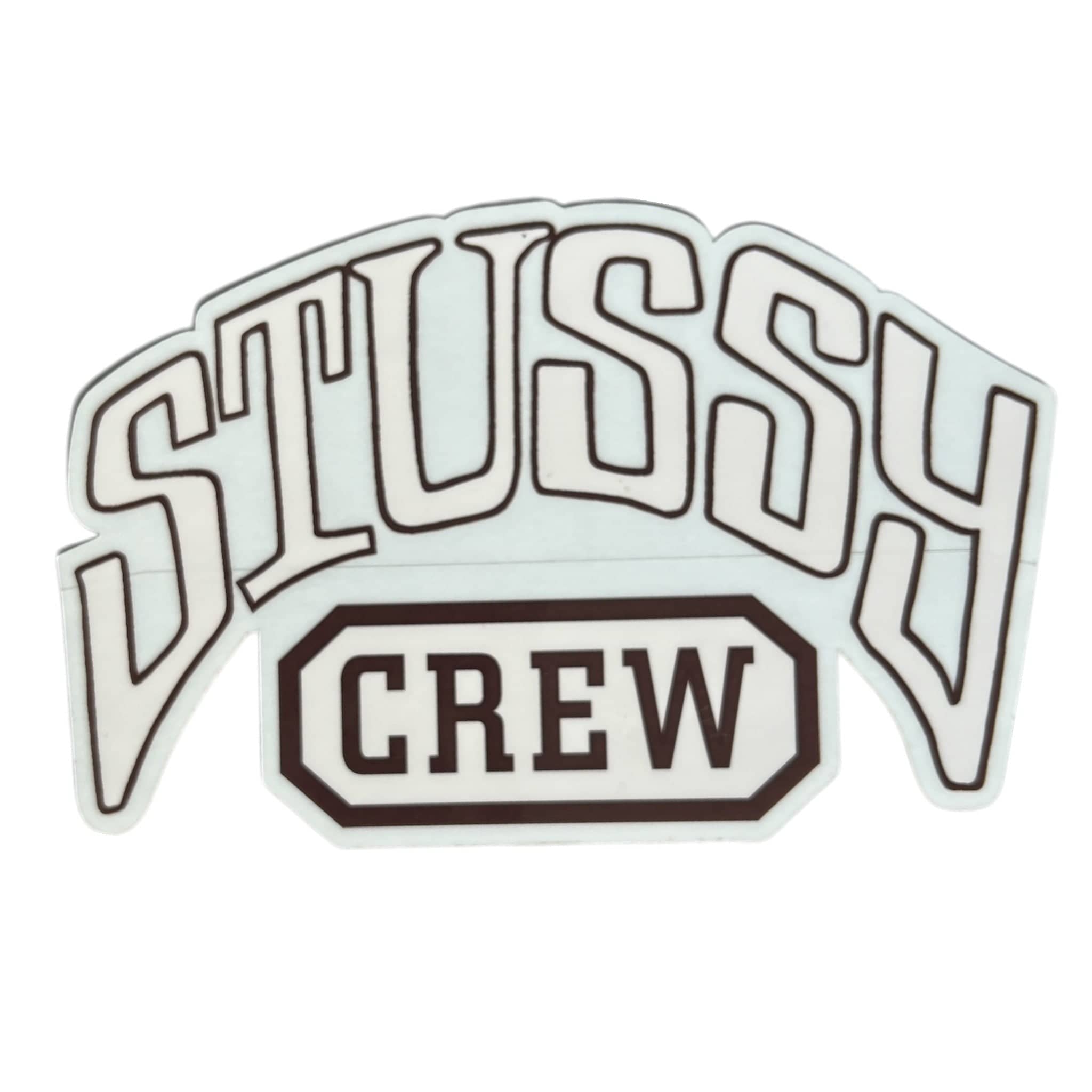 Stussy crew sticker pink color brown outilne