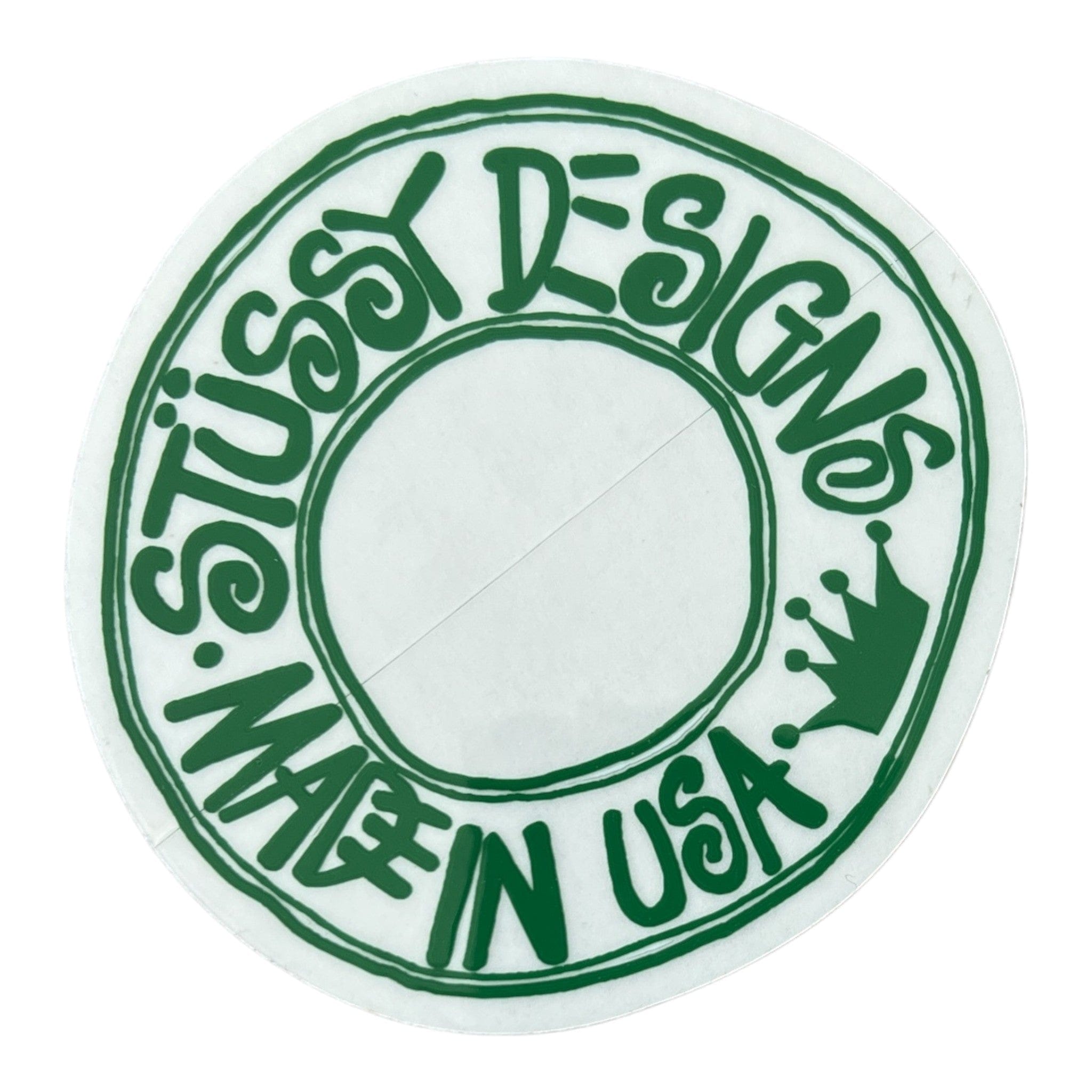 Stussy Designs Made in USA Sticker Green