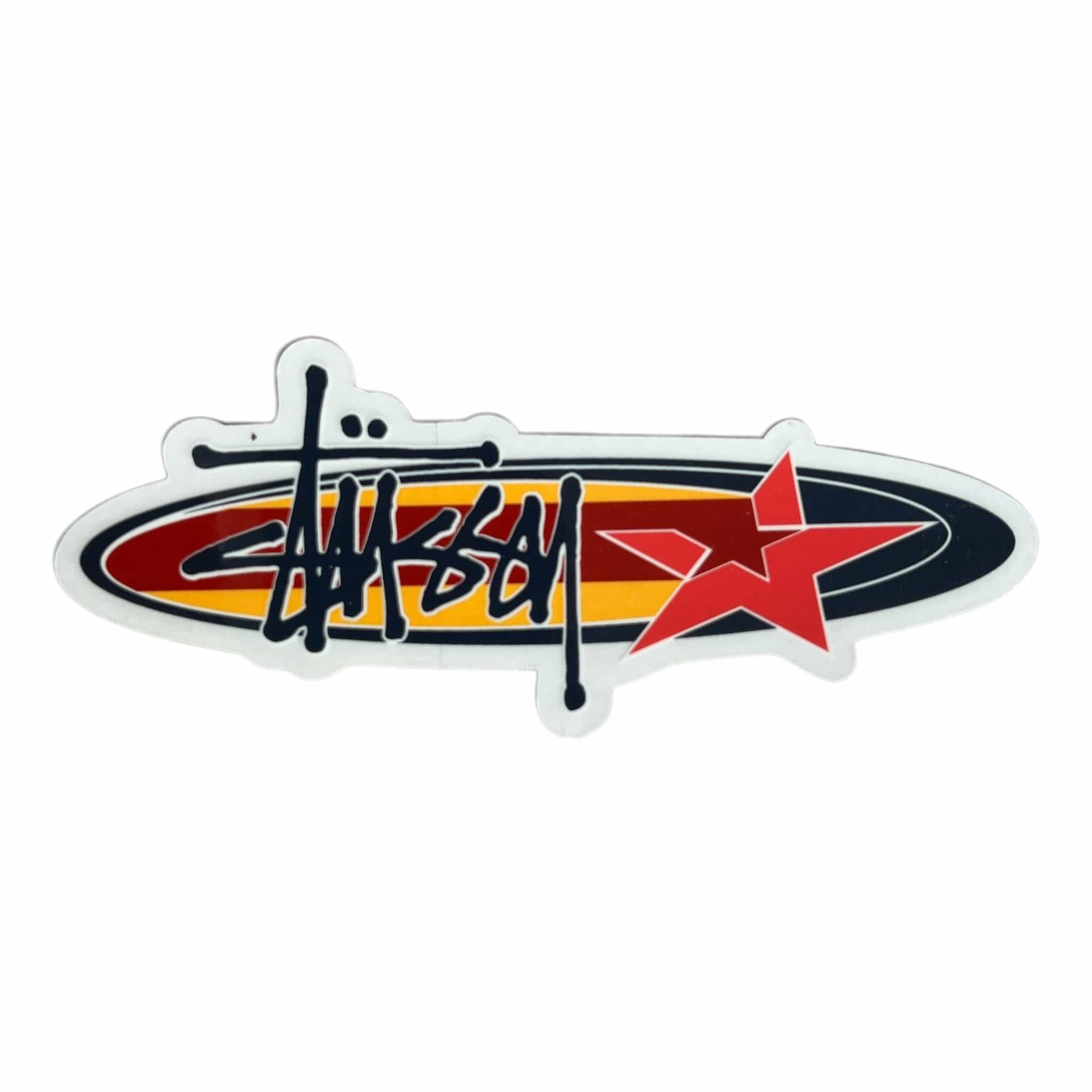 Logo with stylized text and a red star on a white background