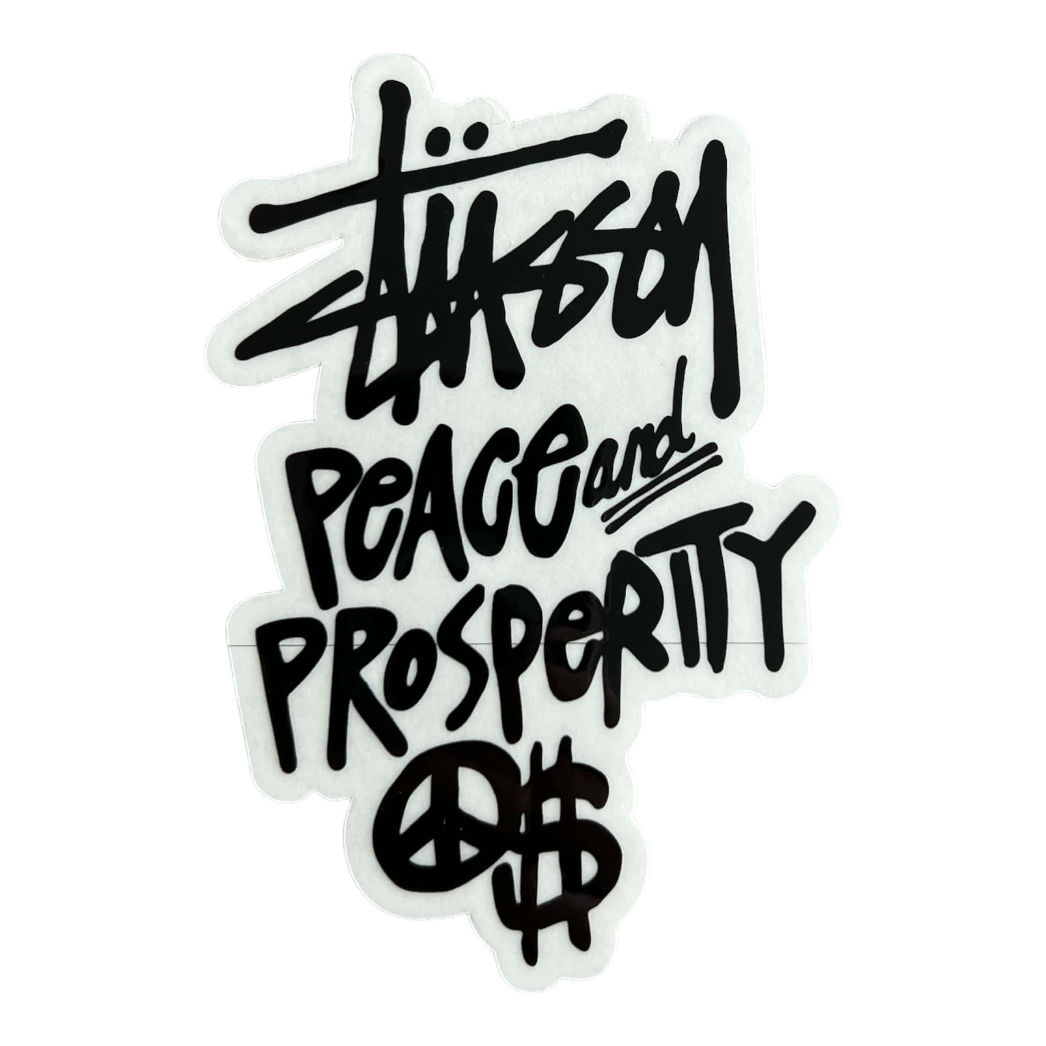 Stussy Peace and Prosperity Tag Sticker
