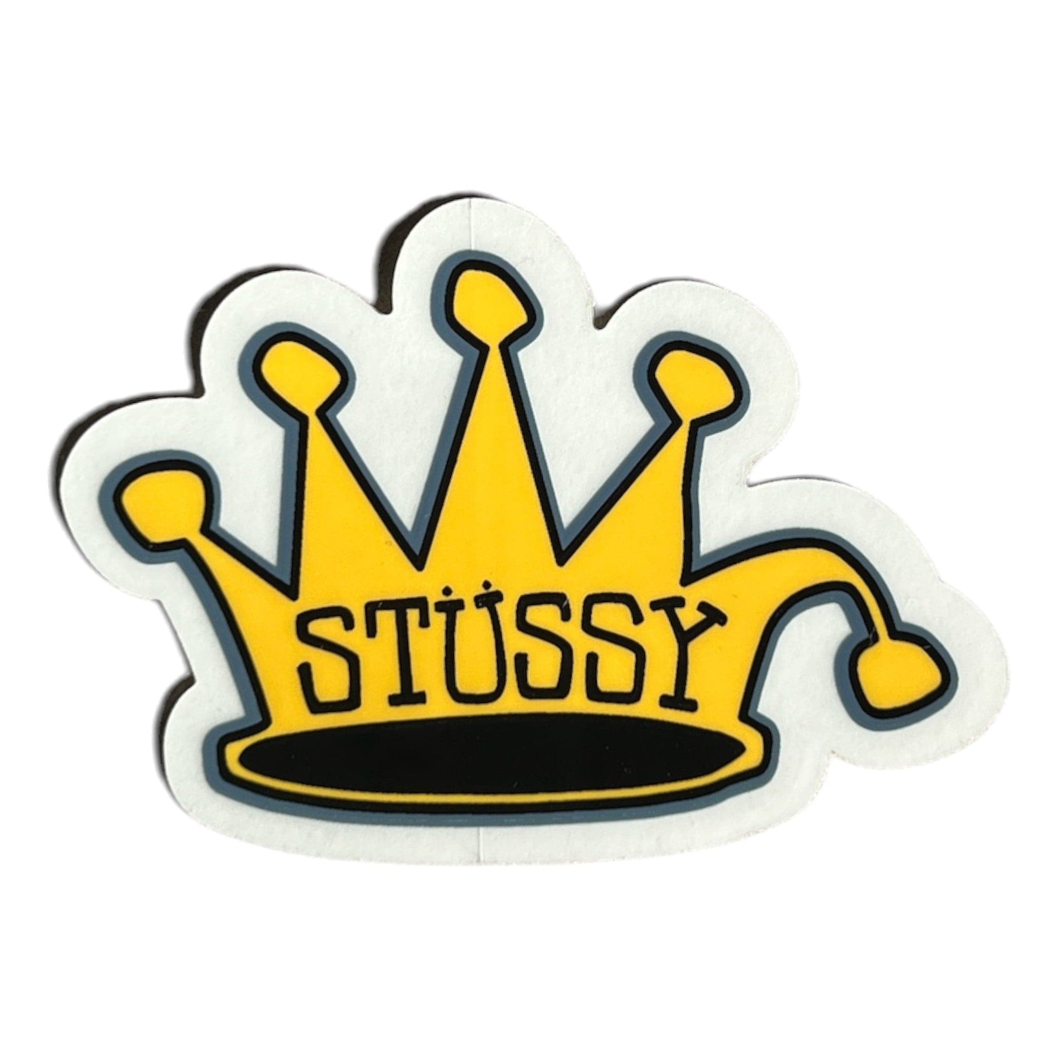 Stussy Little Bent Regal Crown Sticker Yellow