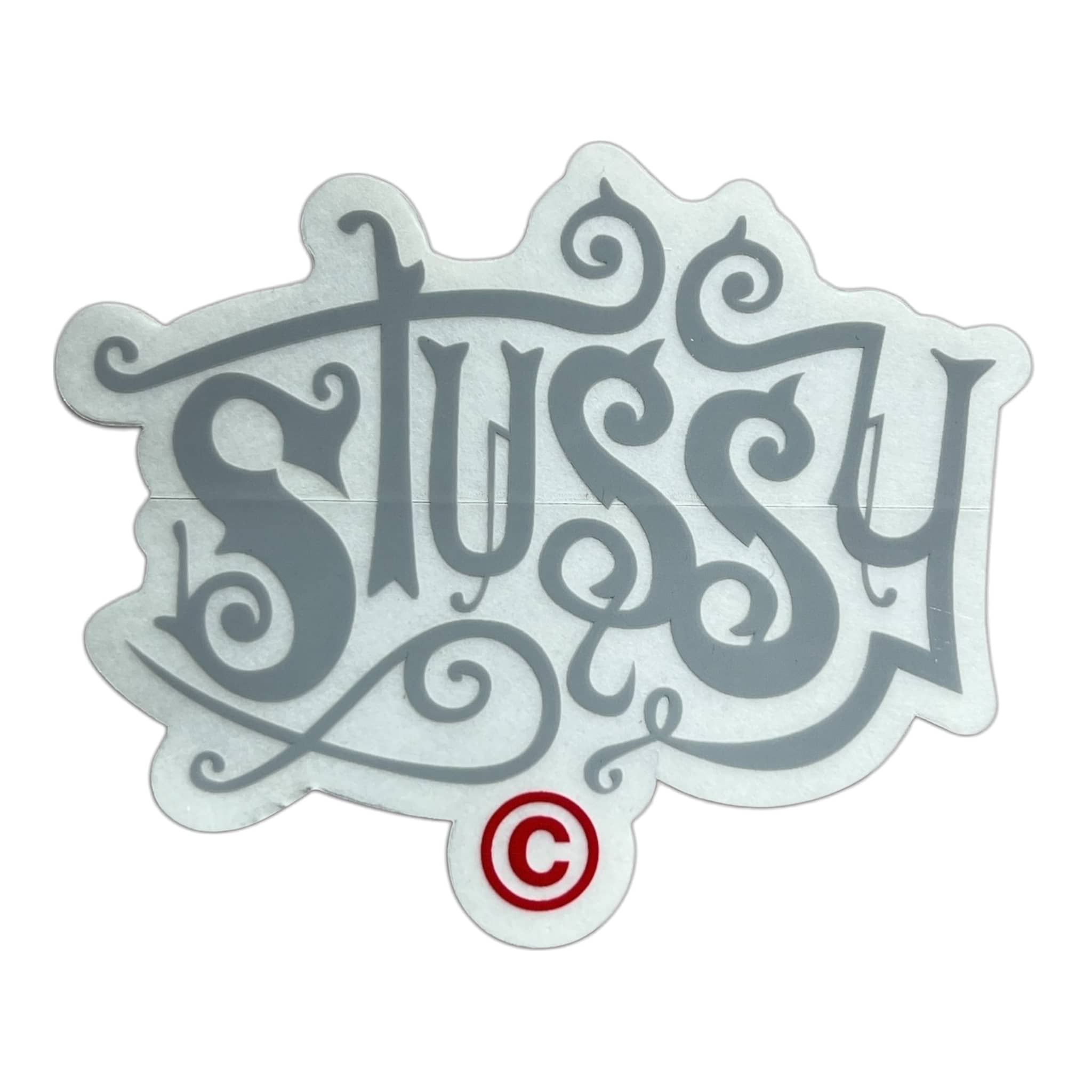 Stussy Fancy Logo Grey Sticker