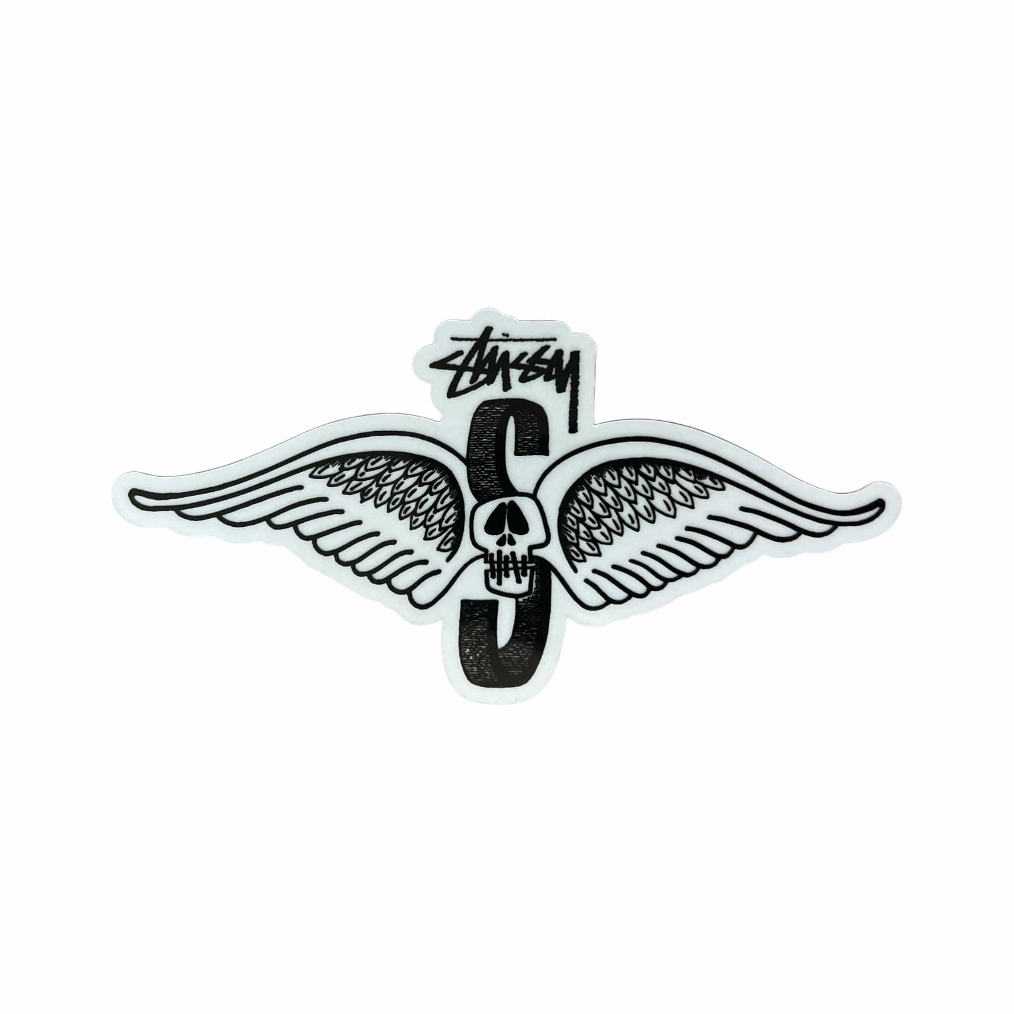 Stussy Flying Angel Sticker Black