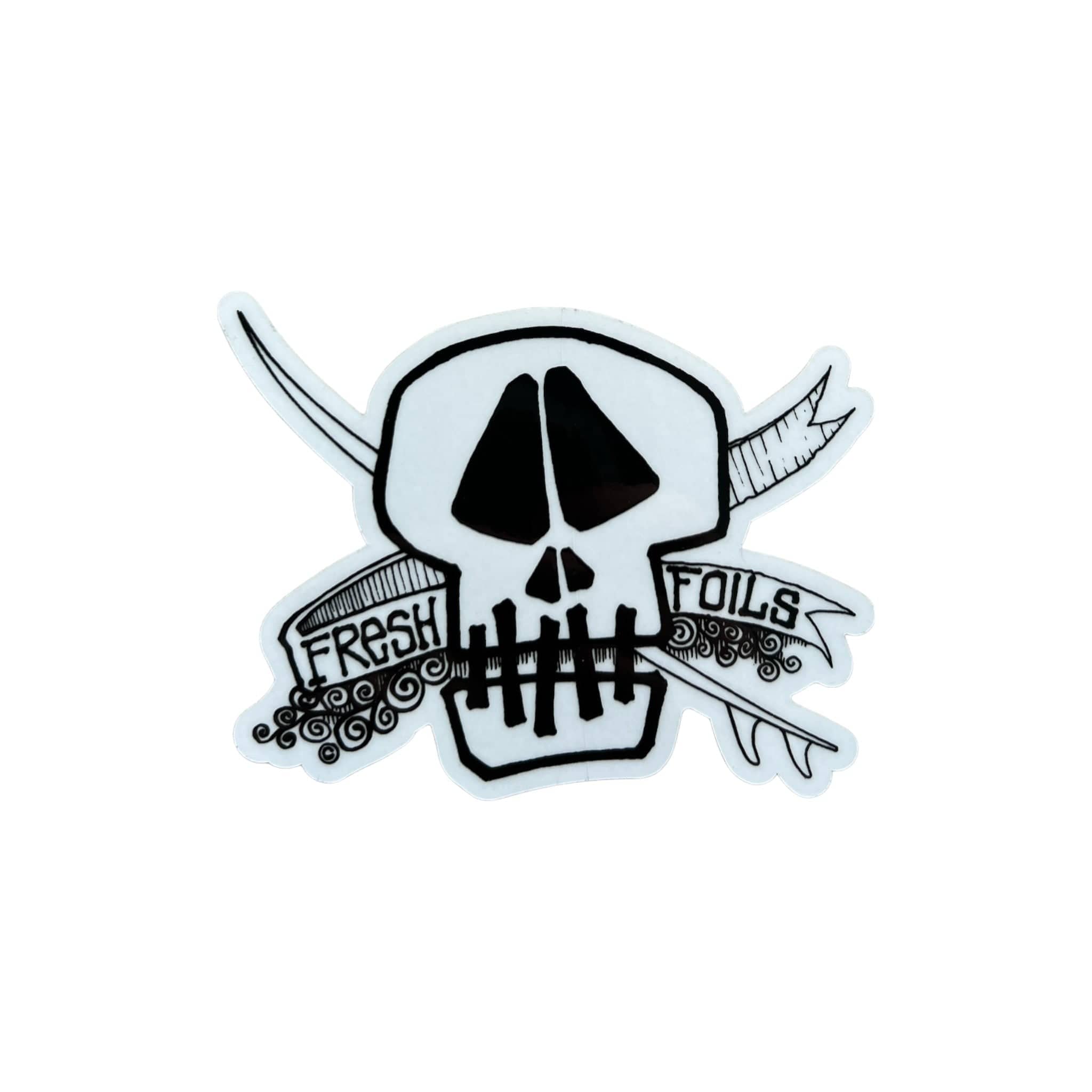 Stussy Fresh Foils Skull and Boards Sticker Black