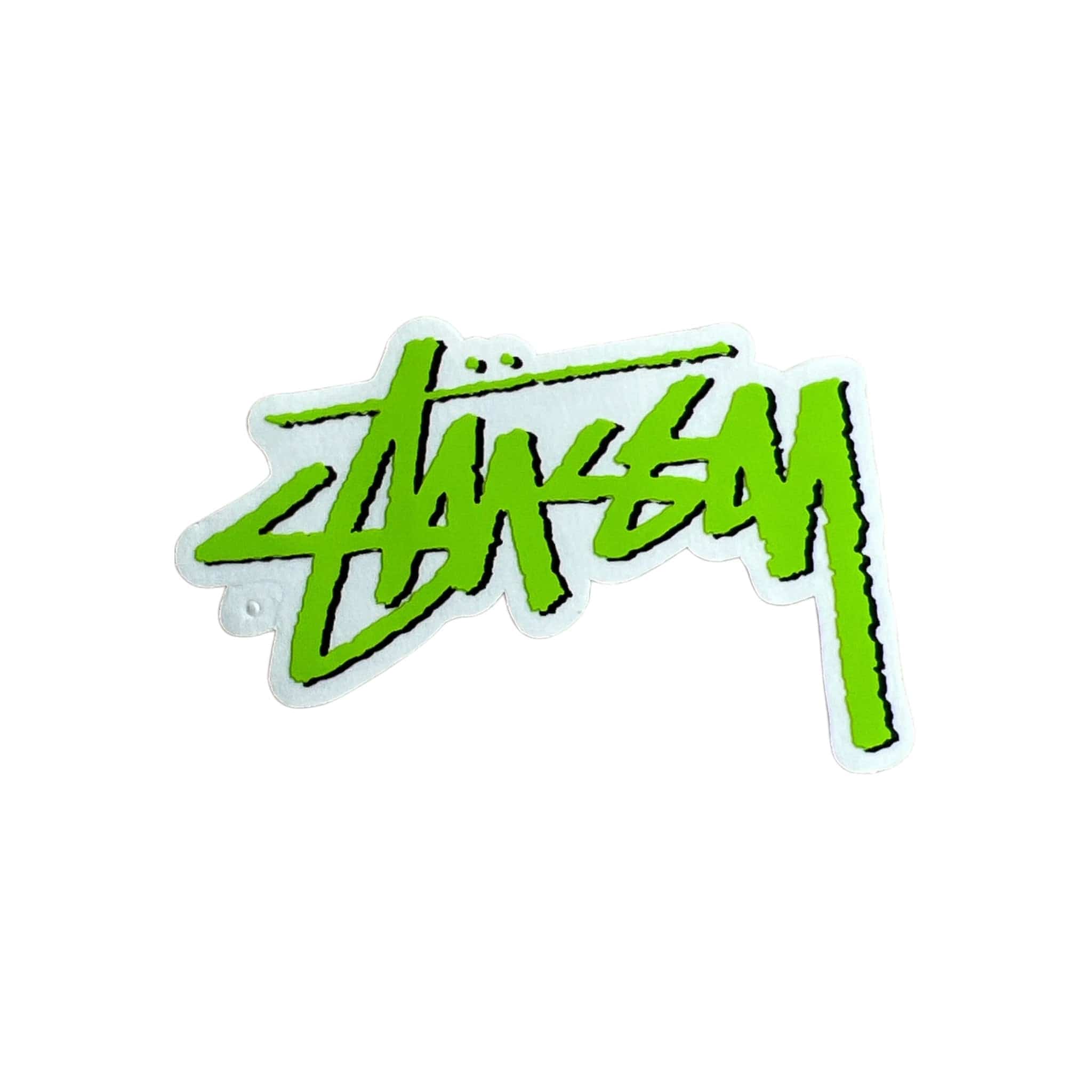 Stussy Mini Green Painted Script Sticker