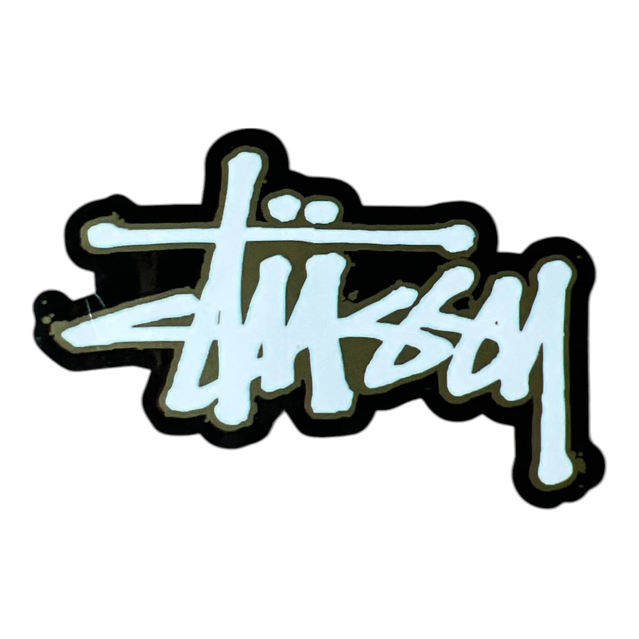Stussy Script White Silver Black Sticker