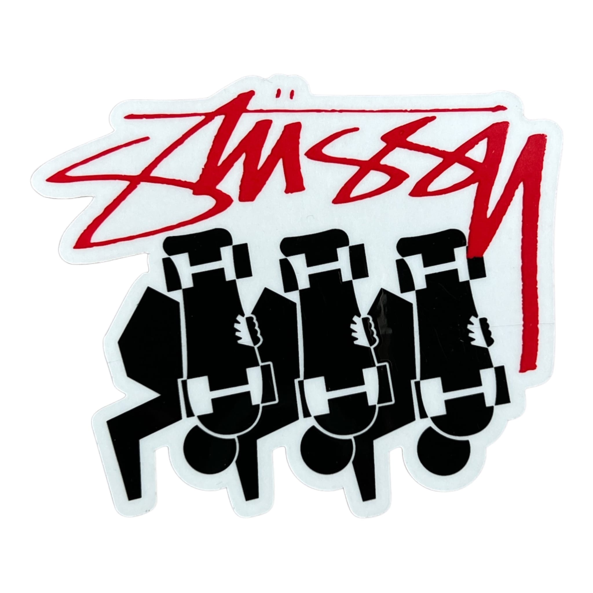 Stussy Skate Grab Repeater Red Sticker