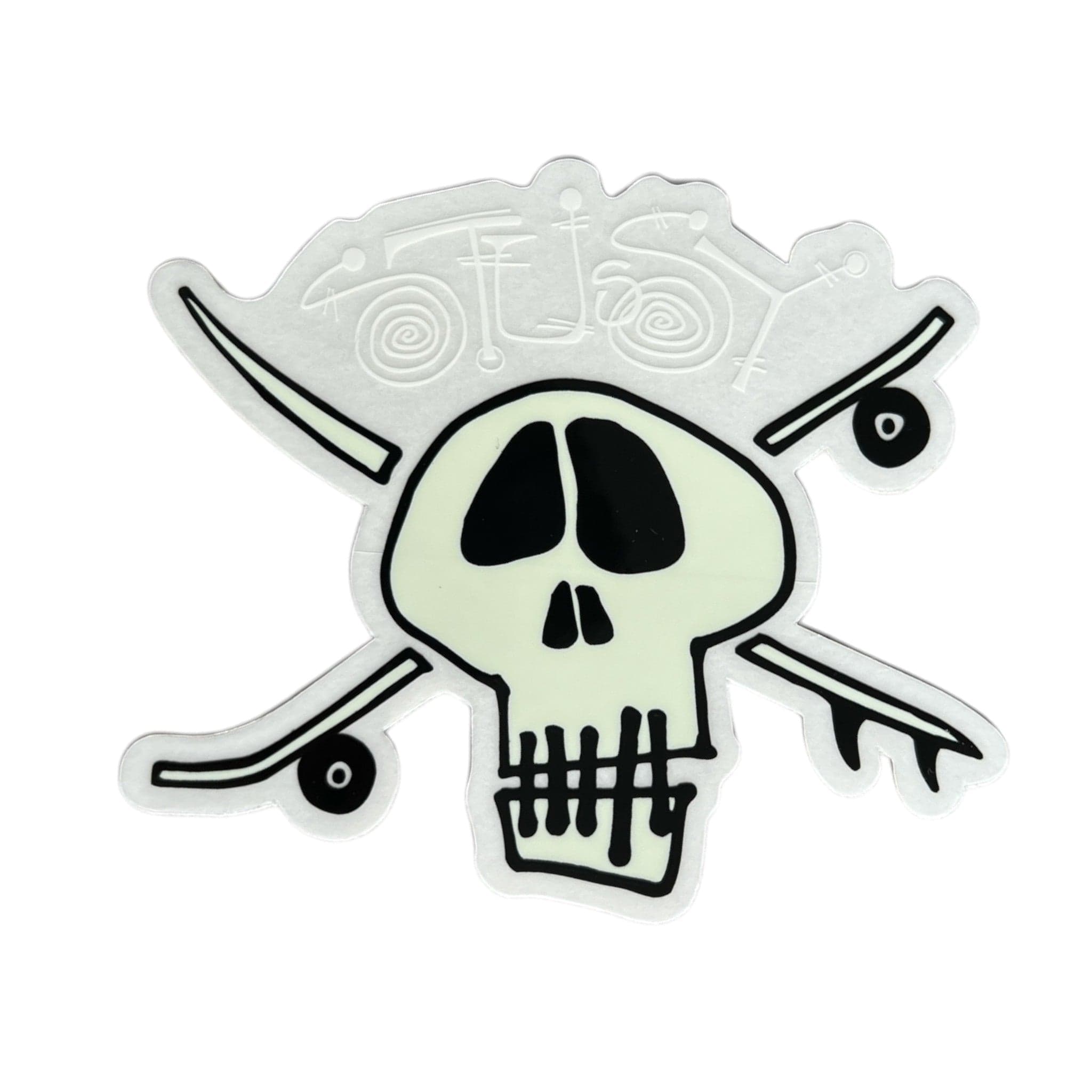 stussy skull and bones sticker