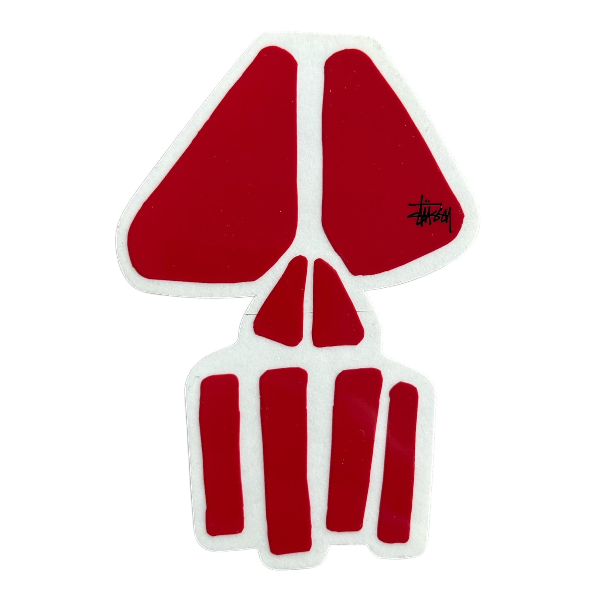 Stussy Skull Silhouette Sticker Red