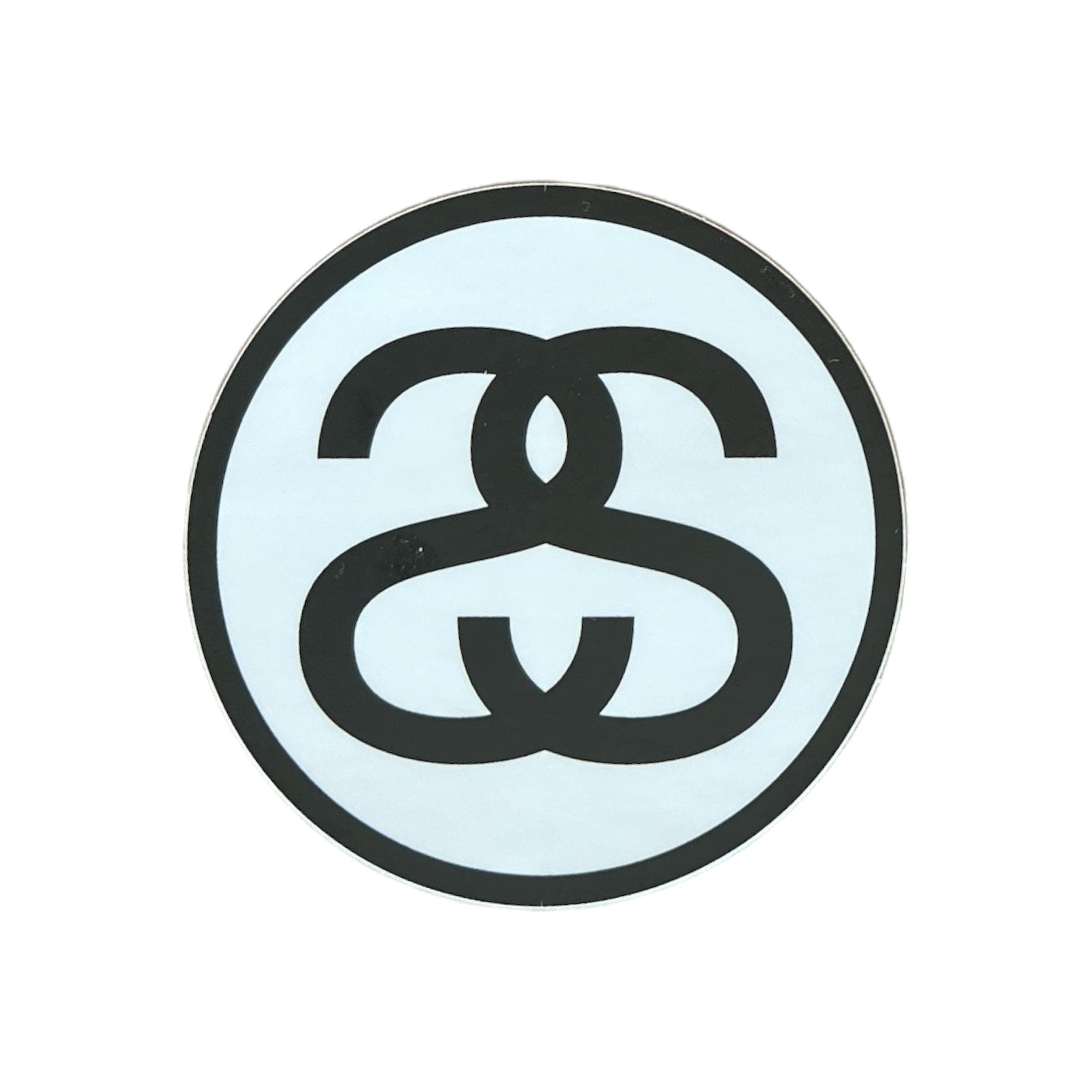 Stussy Double S Circle Logo Sticker Black on White