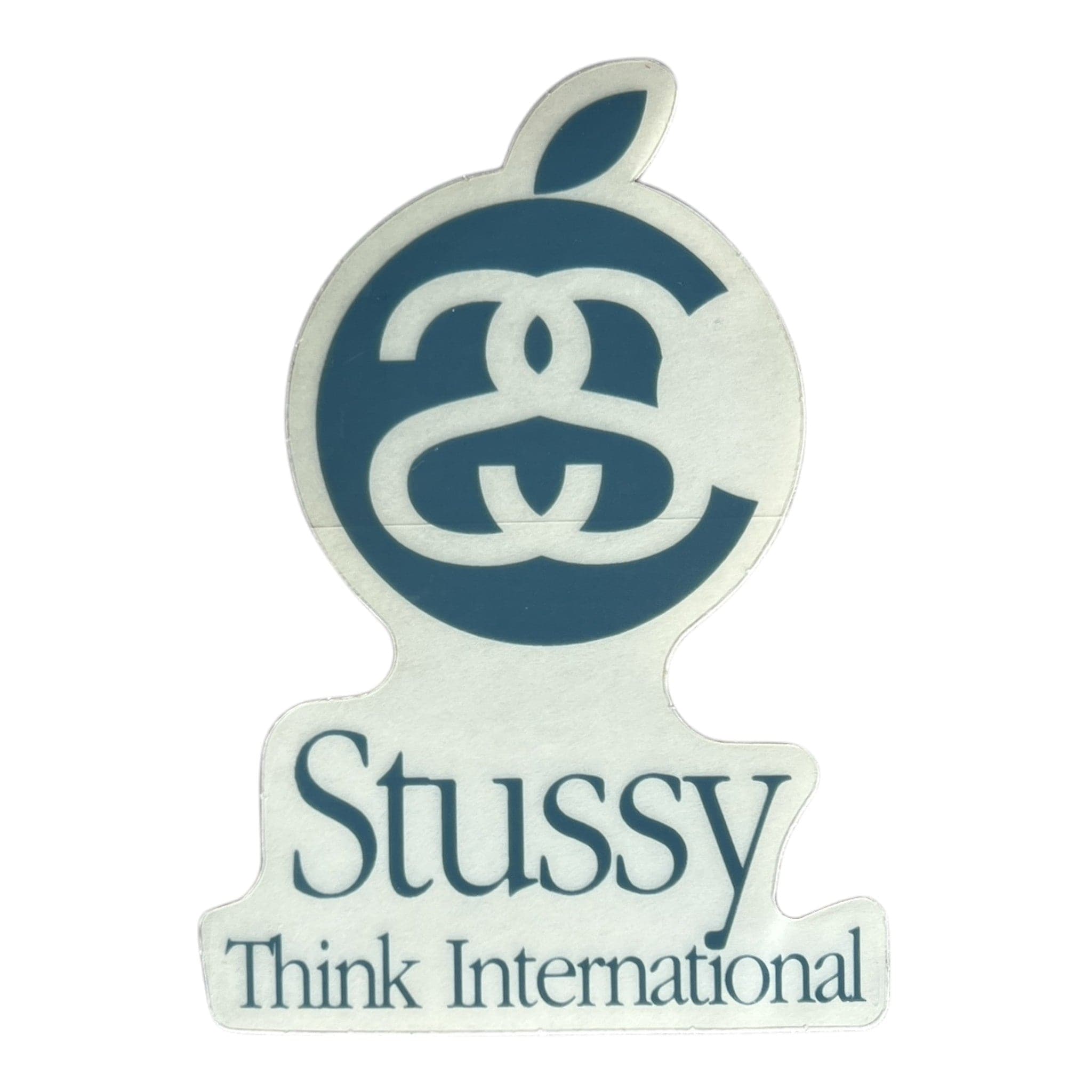 Stussy logo with 'Think International' text on a white background