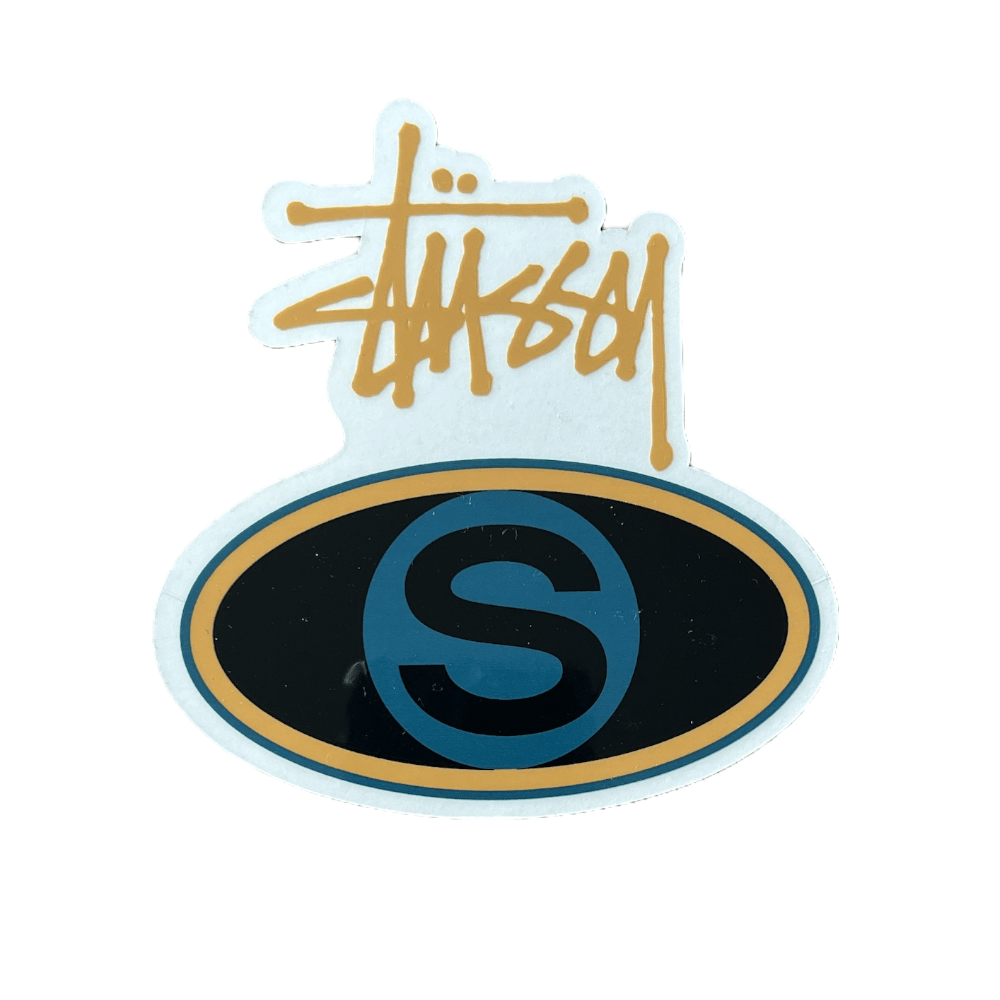 Stussy Script on "S" Sticker Gold