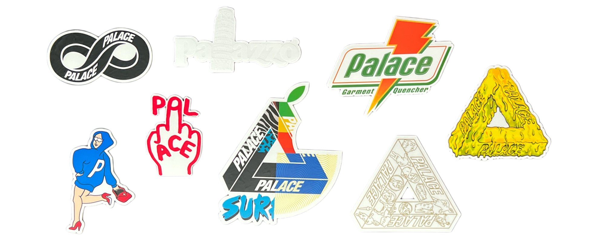 Palace Stickers from sticker packs released in the Spring season of 2021.