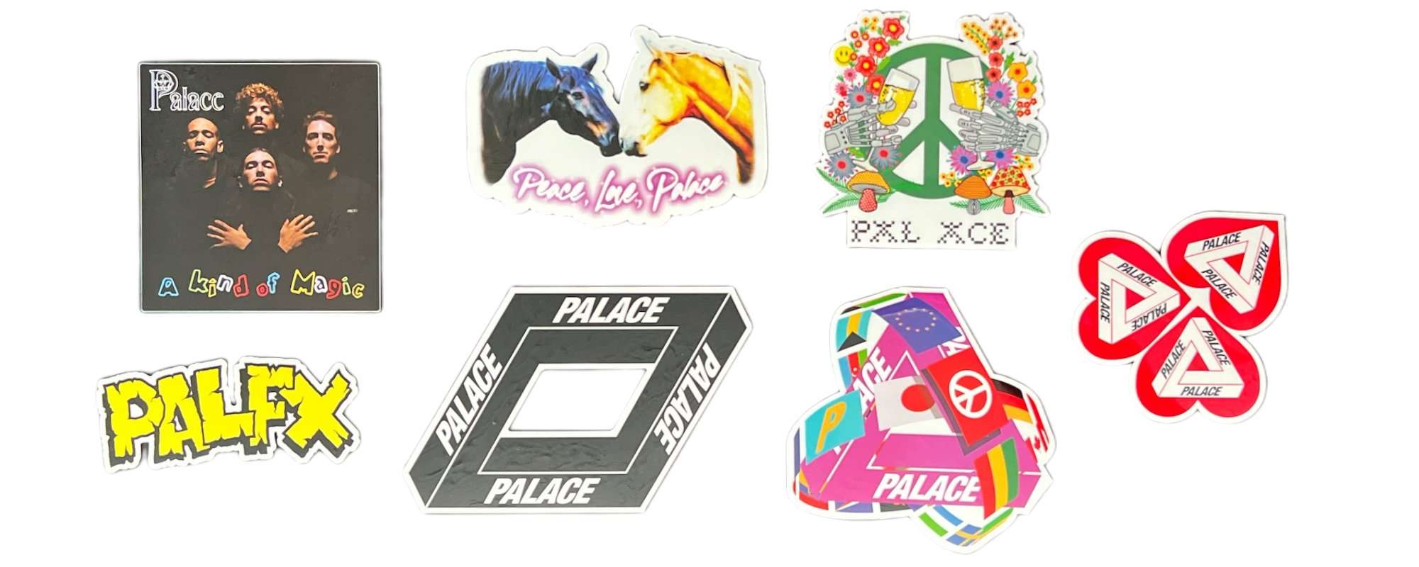 Palace Stickers from sticker packs released in the Summer season of 2021.