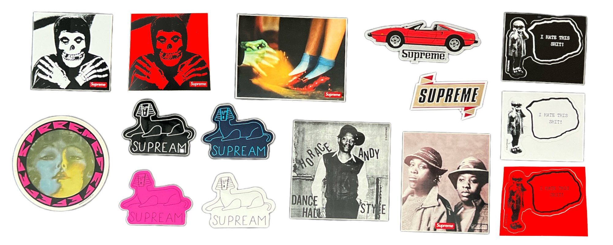 Supreme stickers released during the Spring Summer season of 2013.