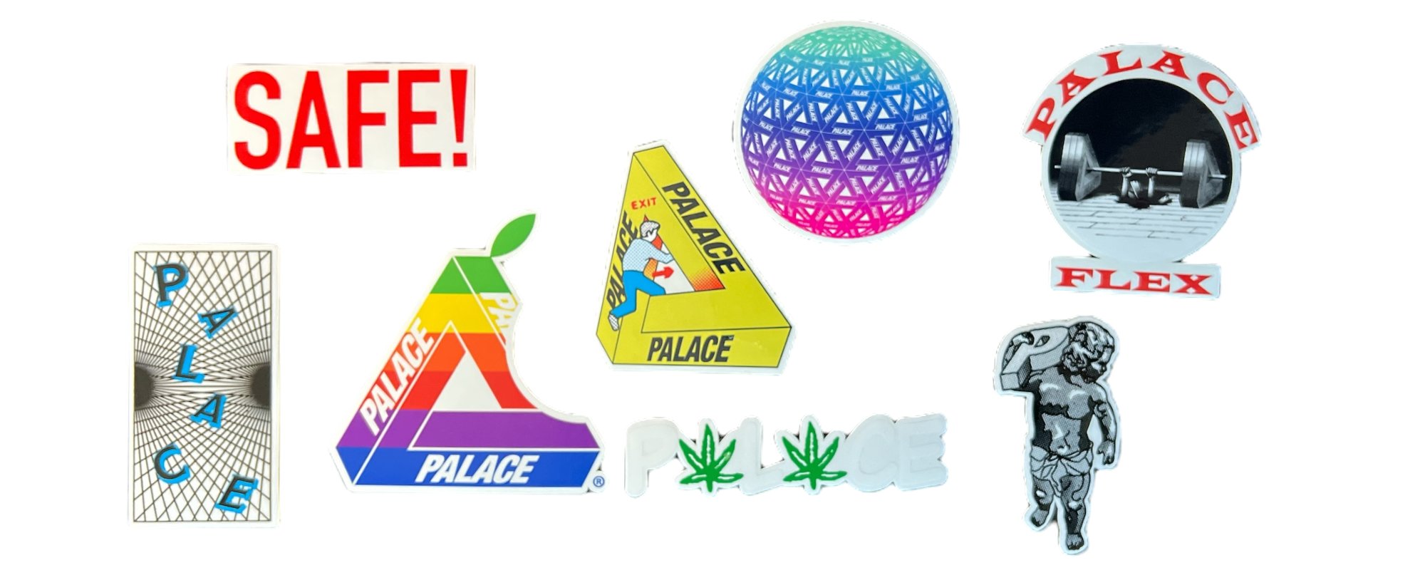 Palace Stickers from sticker packs released in the Spring season of 2019.