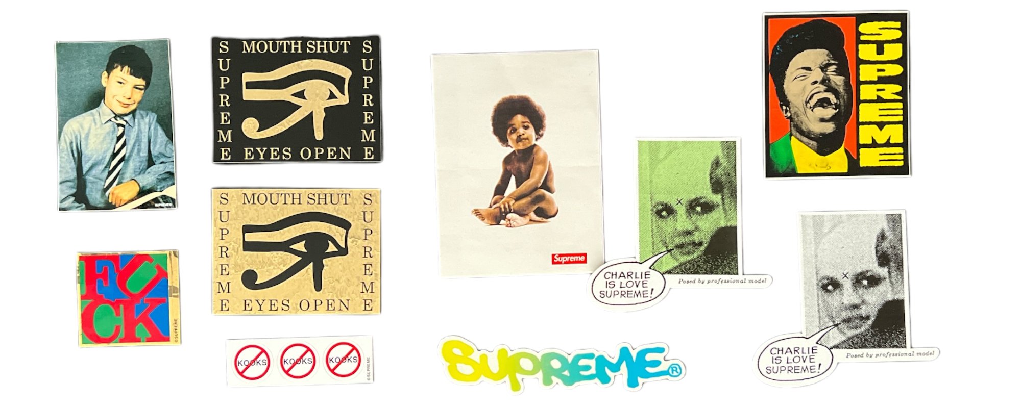 Supreme stickers from the Spring Summer and Fall Winter seasons of 2011.