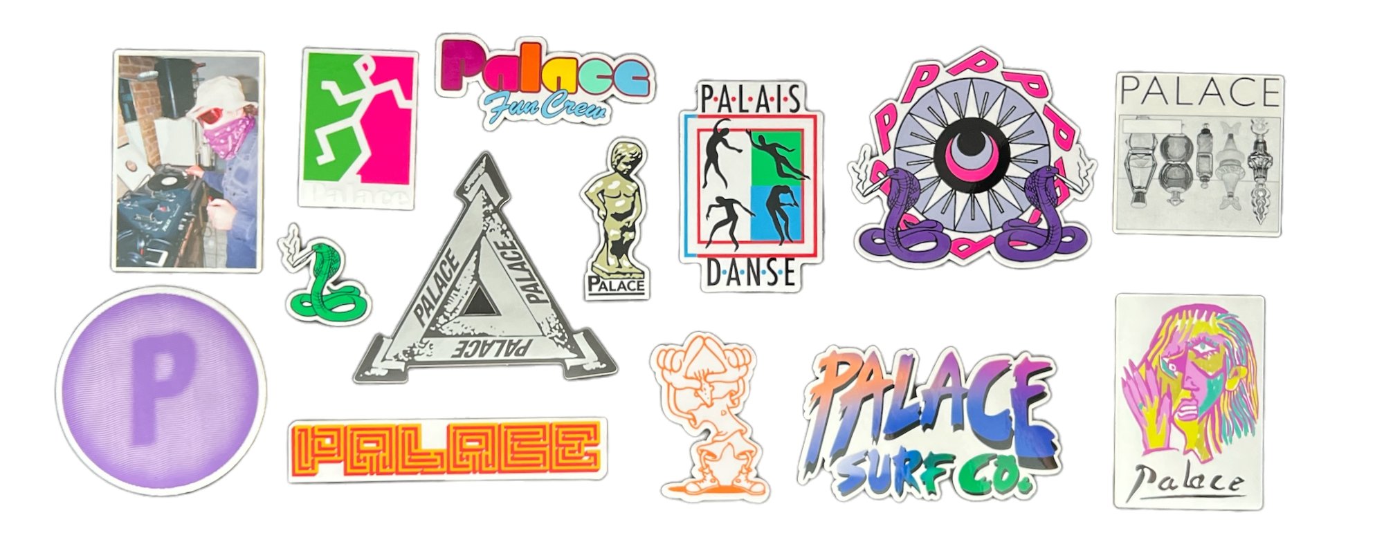 Palace Stickers from sticker packs released in the Autumn season of 2018.