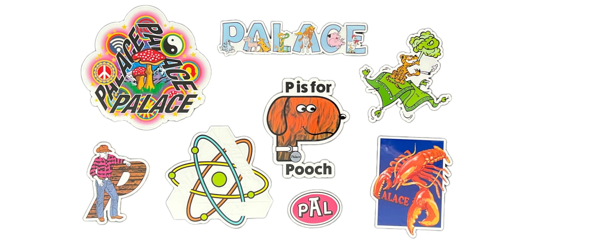 Palace Skateboards stickers from sticker packs released in the Autumn season of 2022.