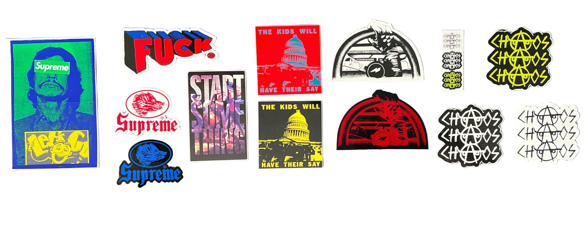 Supreme stickers released during the year of 2008.