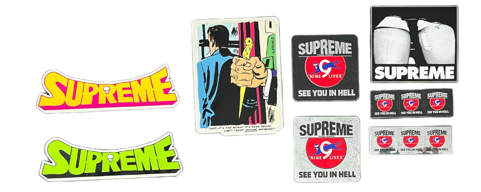 &nbsp;Supreme stickers released during the Spring Summer and Fall Winter seasons of the year of 2009.