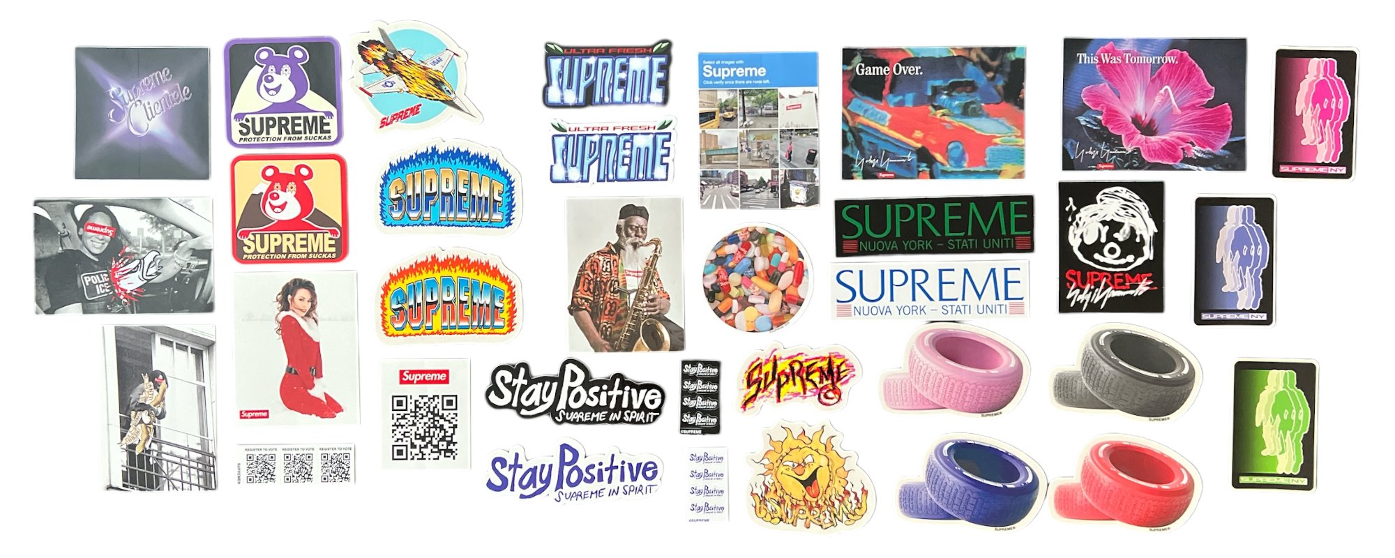 Supreme stickers released during the Fall Winter season of 2020.