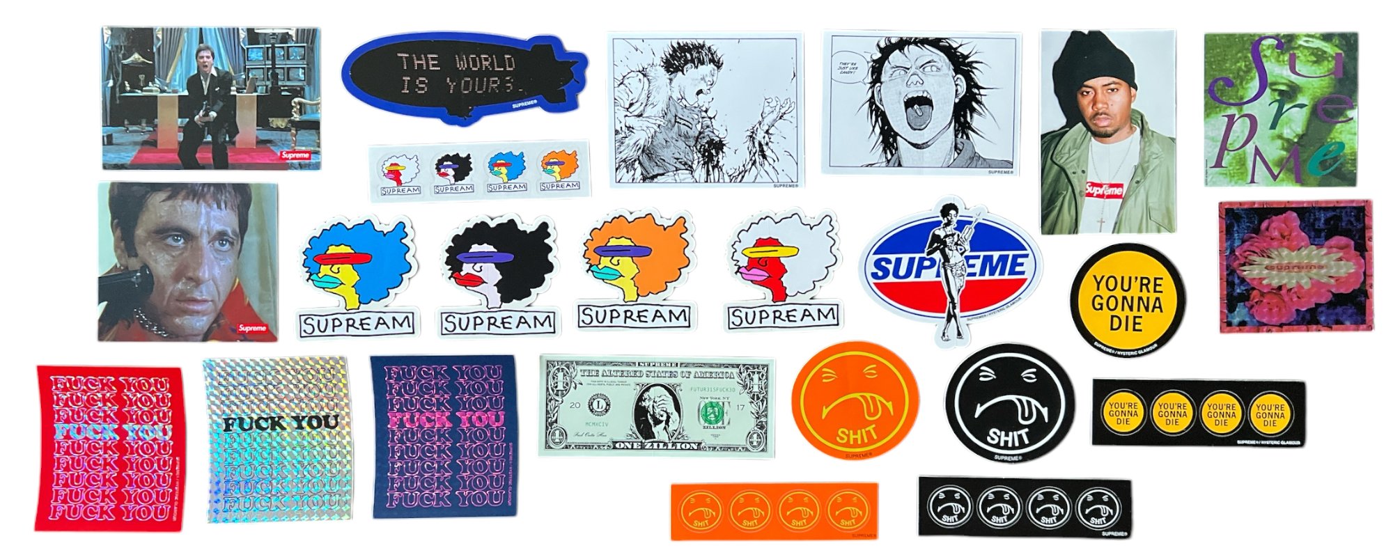 Supreme stickers released during the Fall Winter season of 2017.