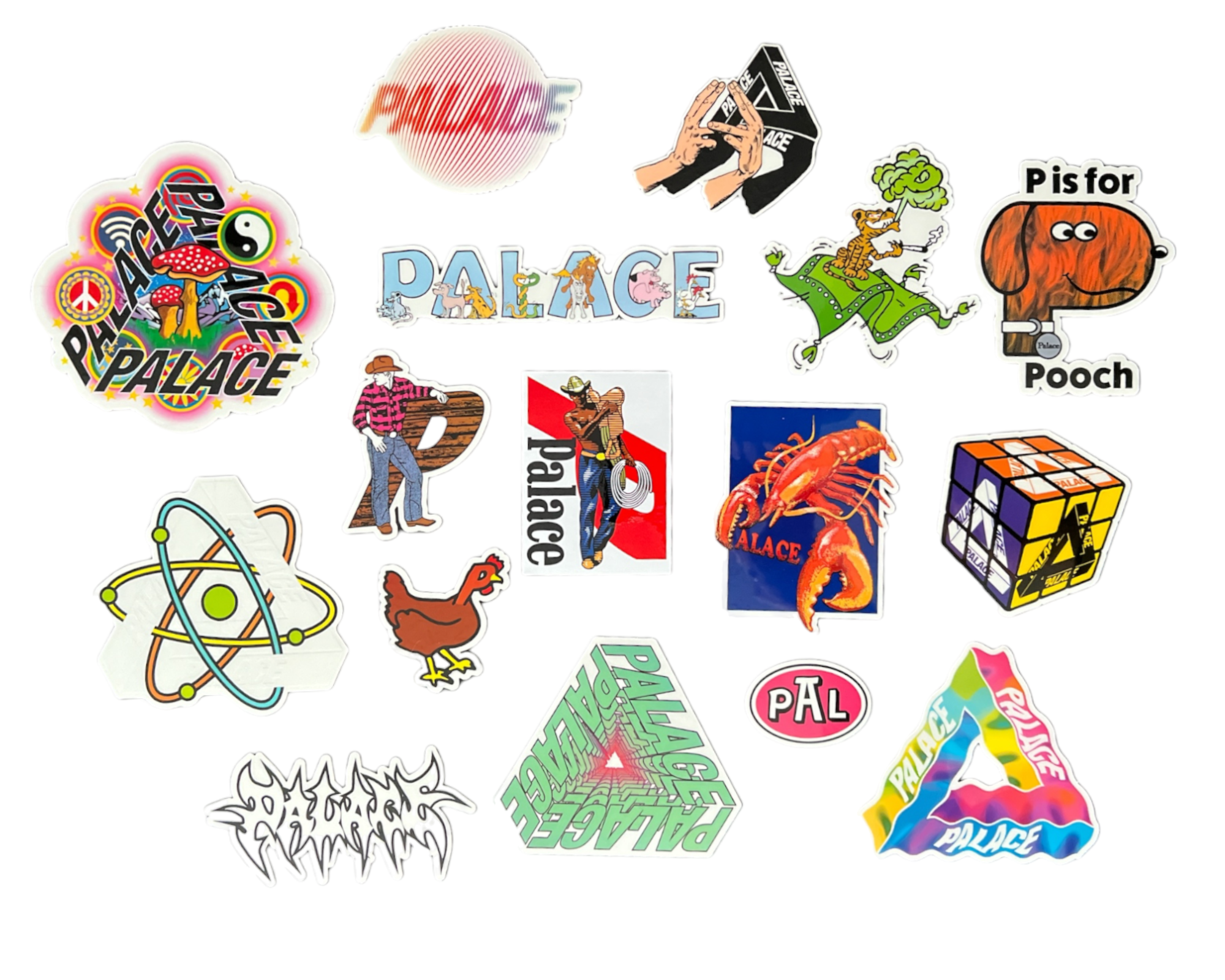 Palace Skateboard Stickers from sticker packs released in 2022