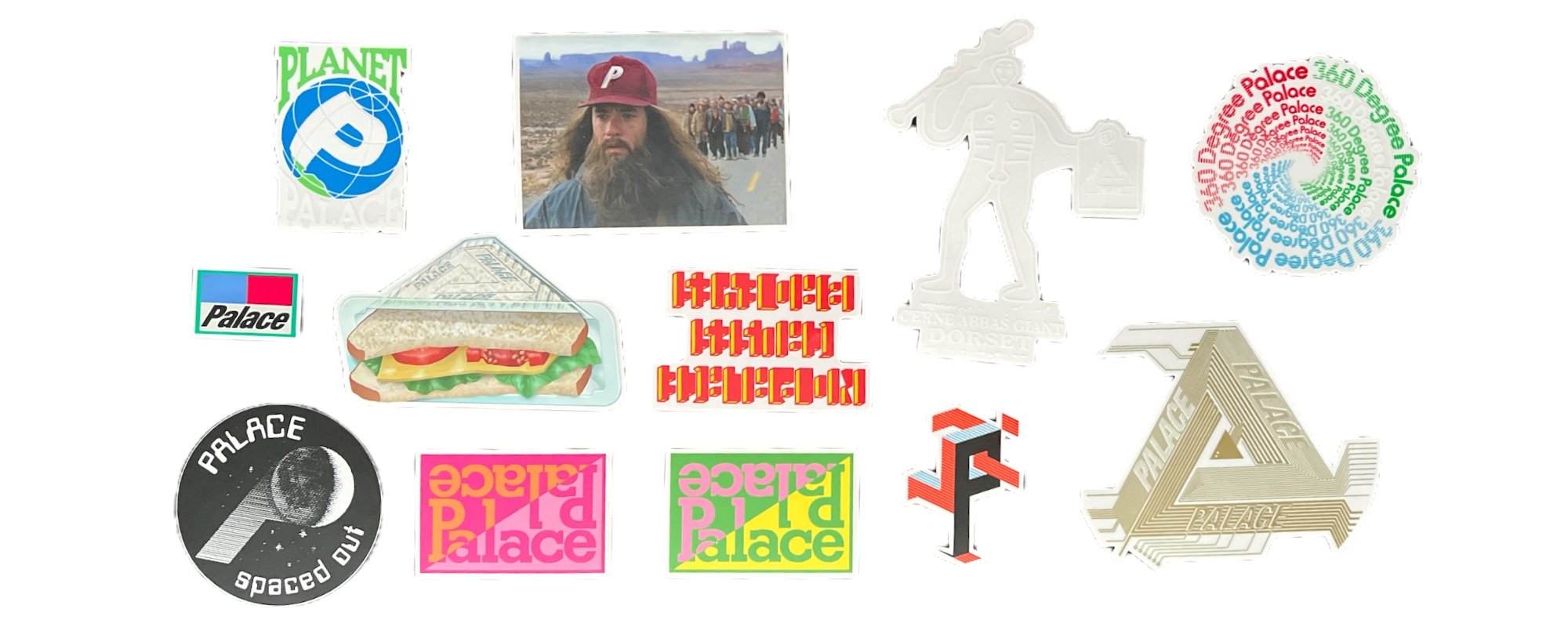 Palace Stickers from sticker packs released in the Spring season of 2018.