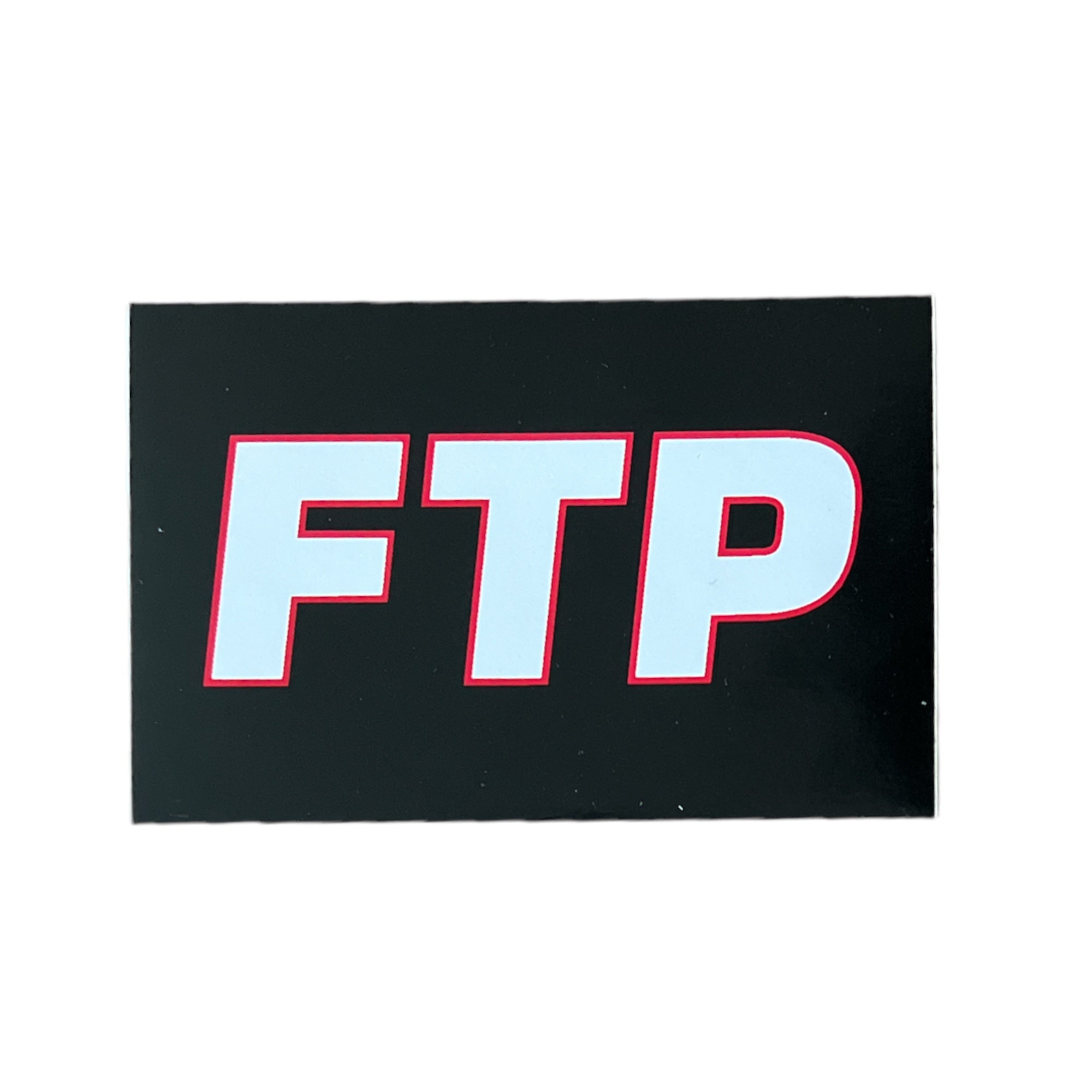 FTP OG Logo White with Red Outline on Black Sticker FW21