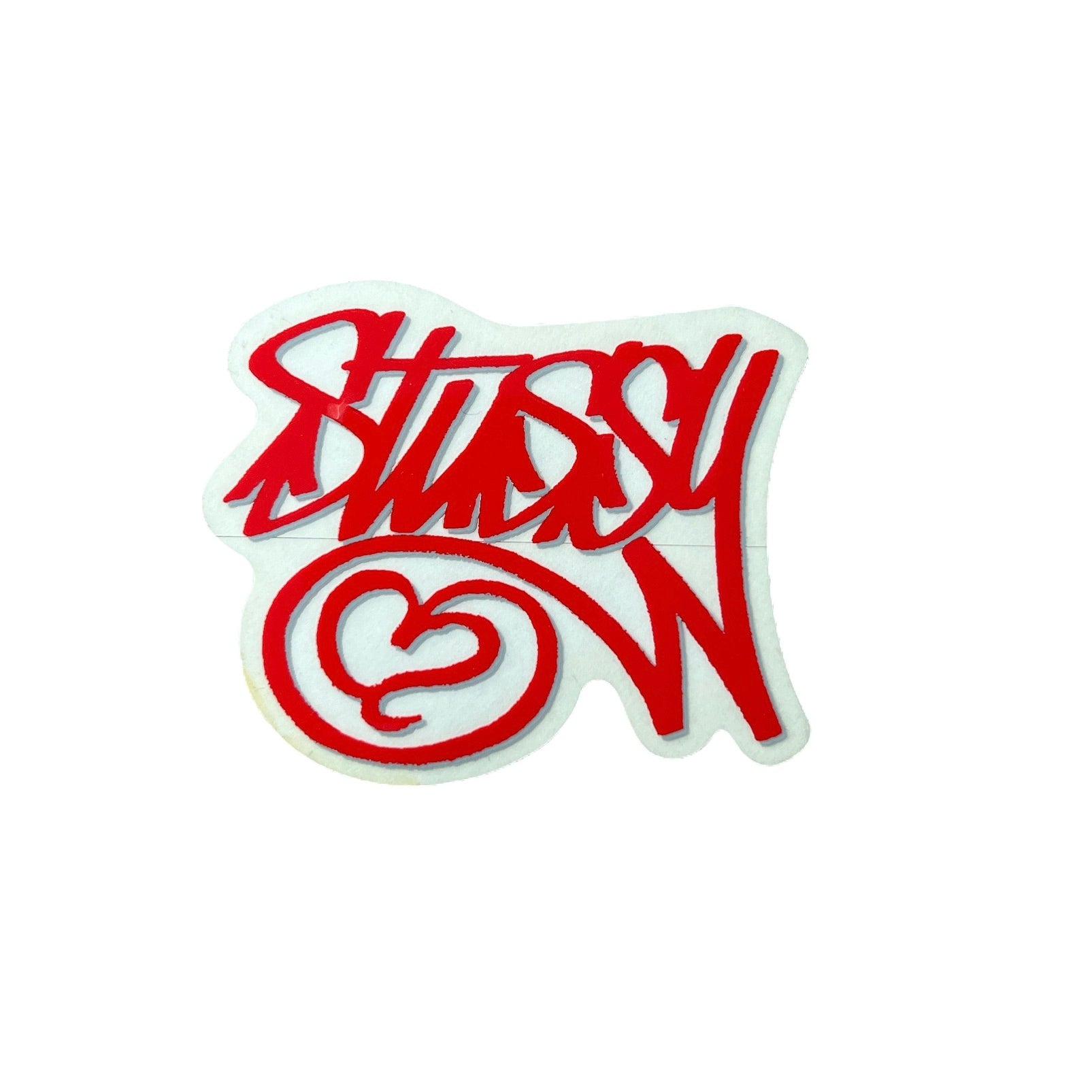 Stussy Heart Sticker Red