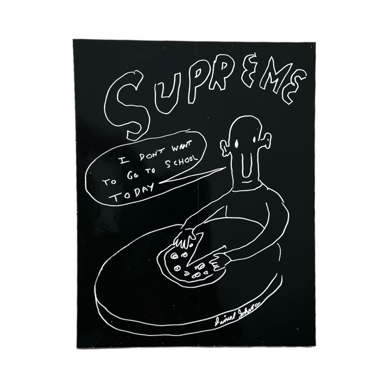 Supreme Daniel Johnston Pizza Sticker Black SS15