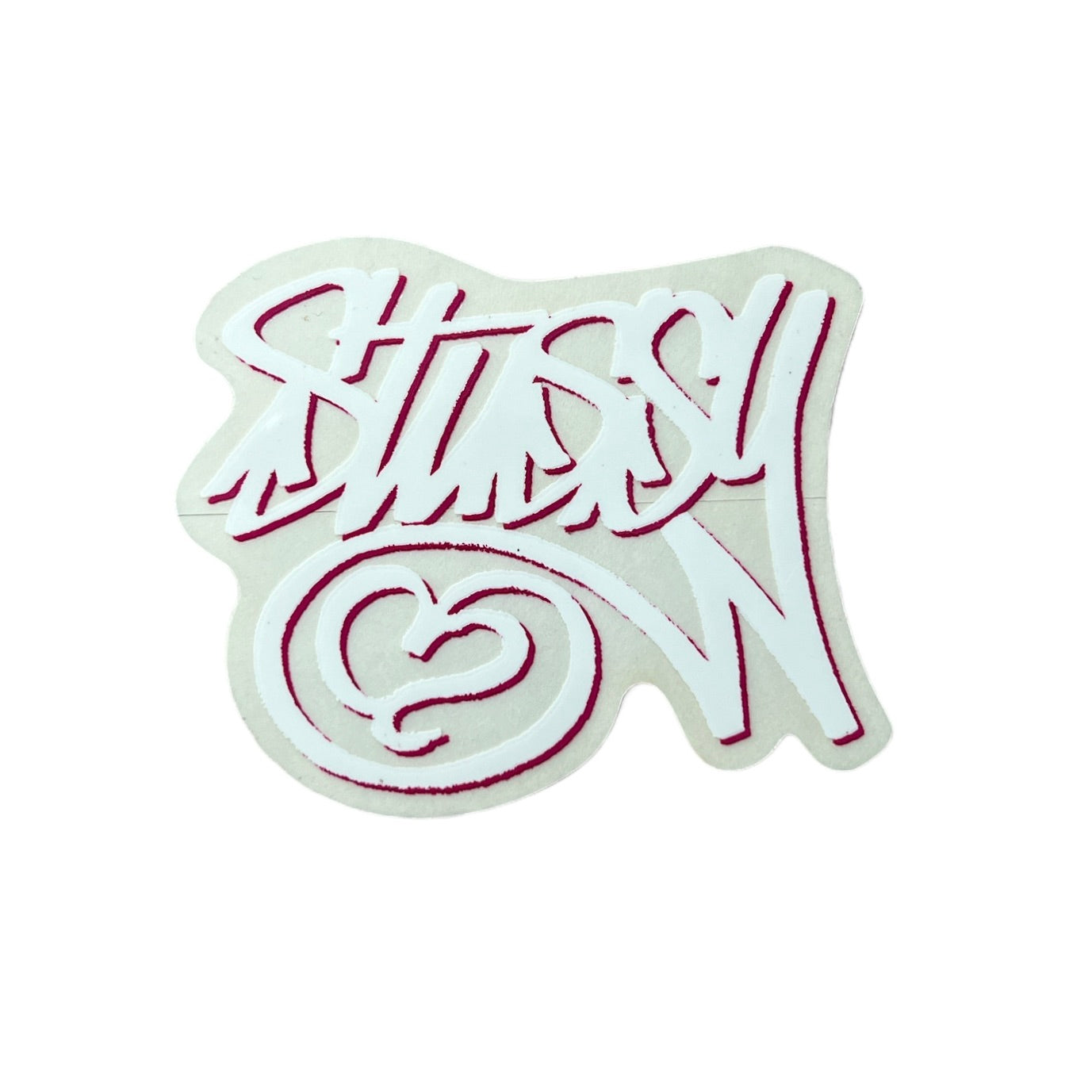 Stussy Heart Sticker White