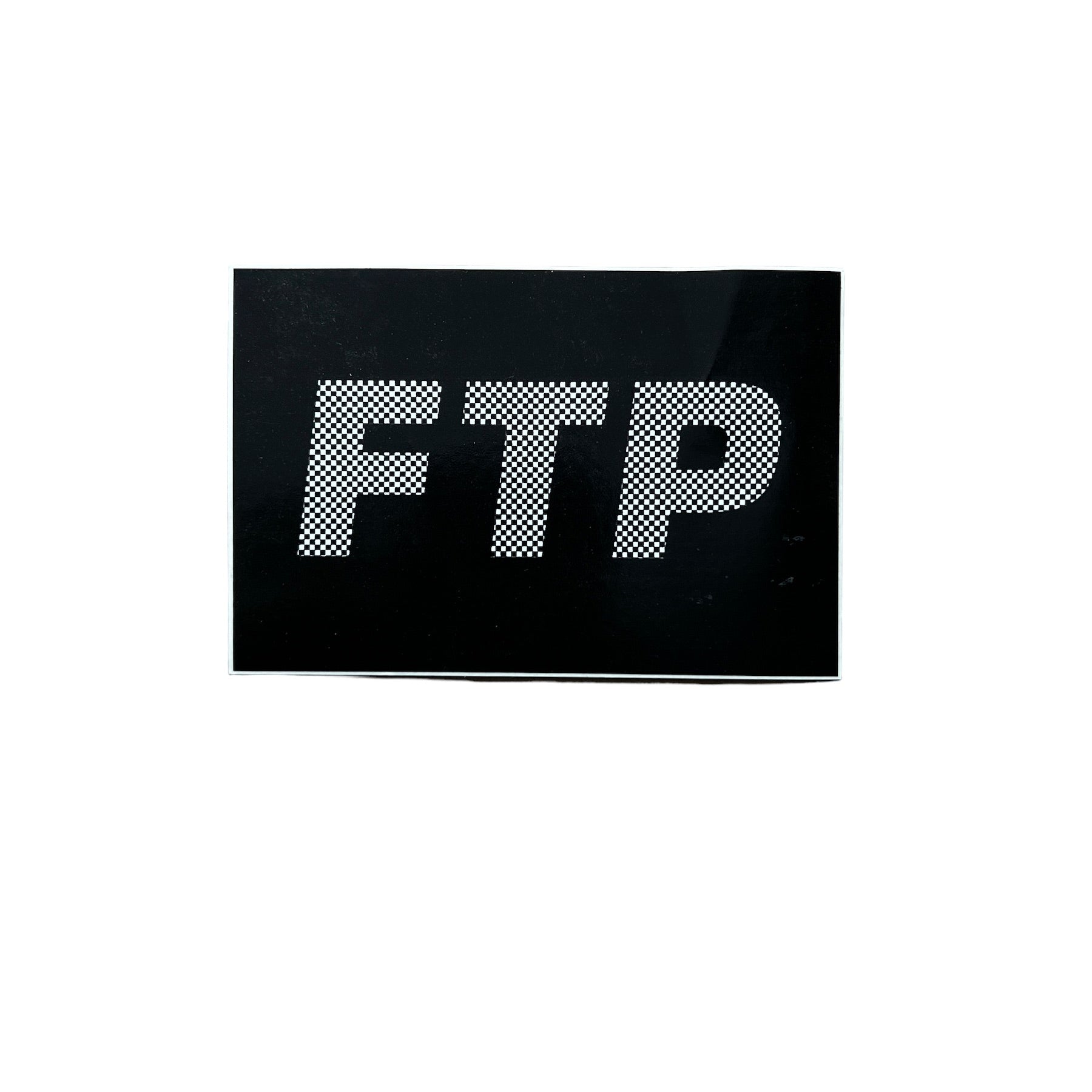 FTP Checkered White on Black OG Logo Sticker SS19