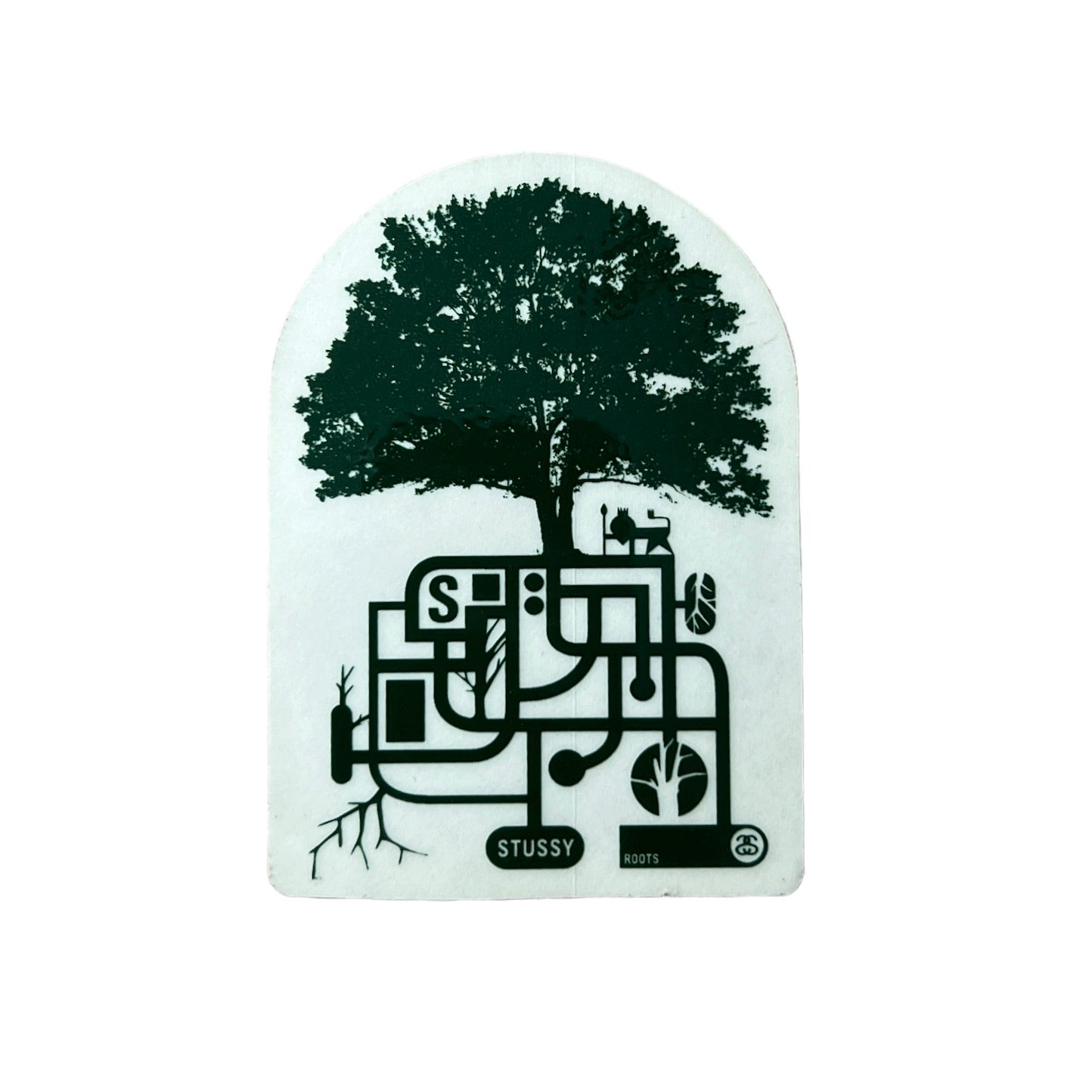 Stussy Roots Sticker Green