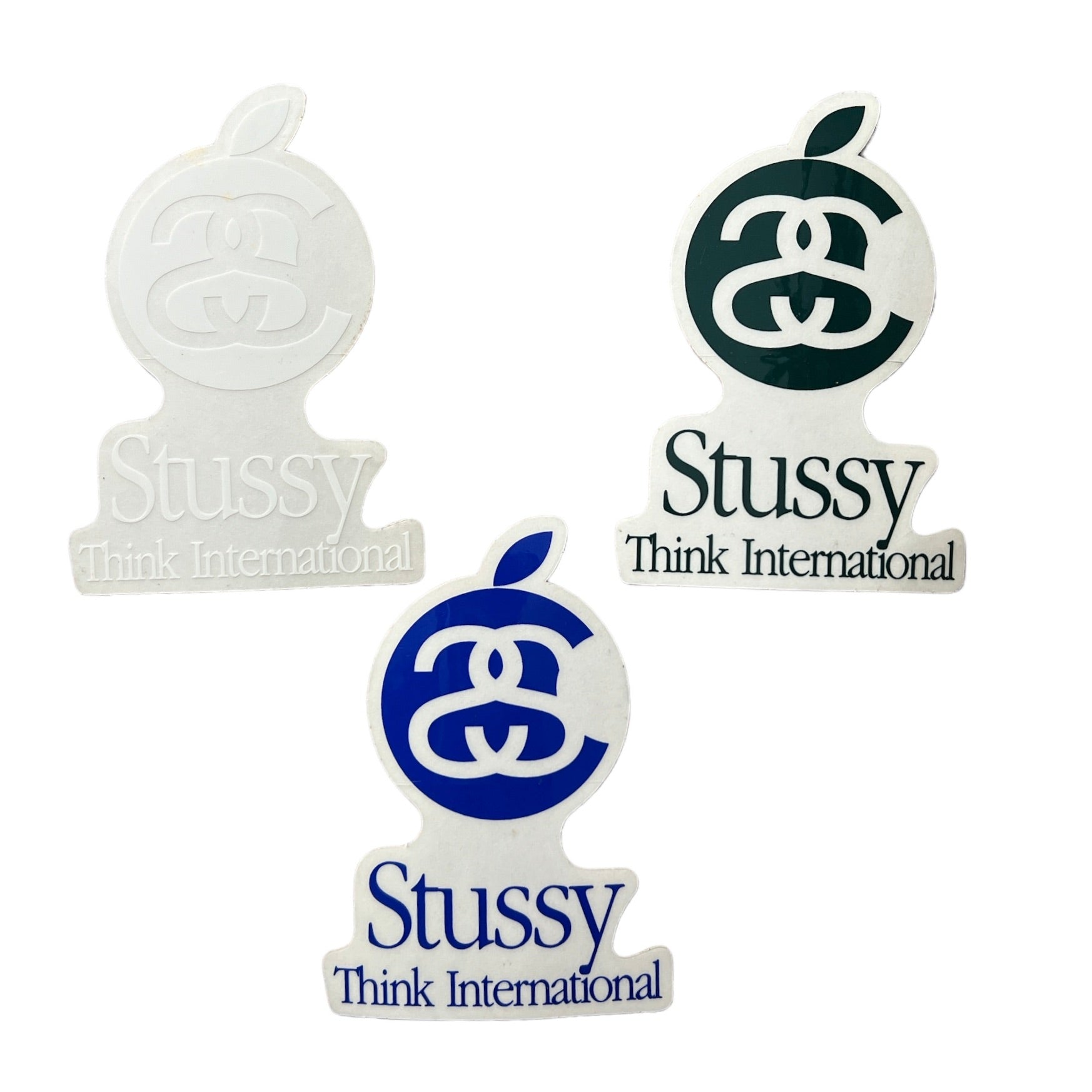 Stussy Think Differently Stickers Green Blue White