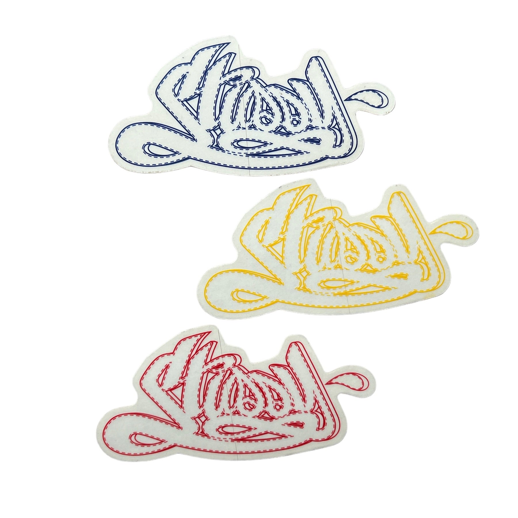 Stussy Stitched Stickers Red Blue Yellow