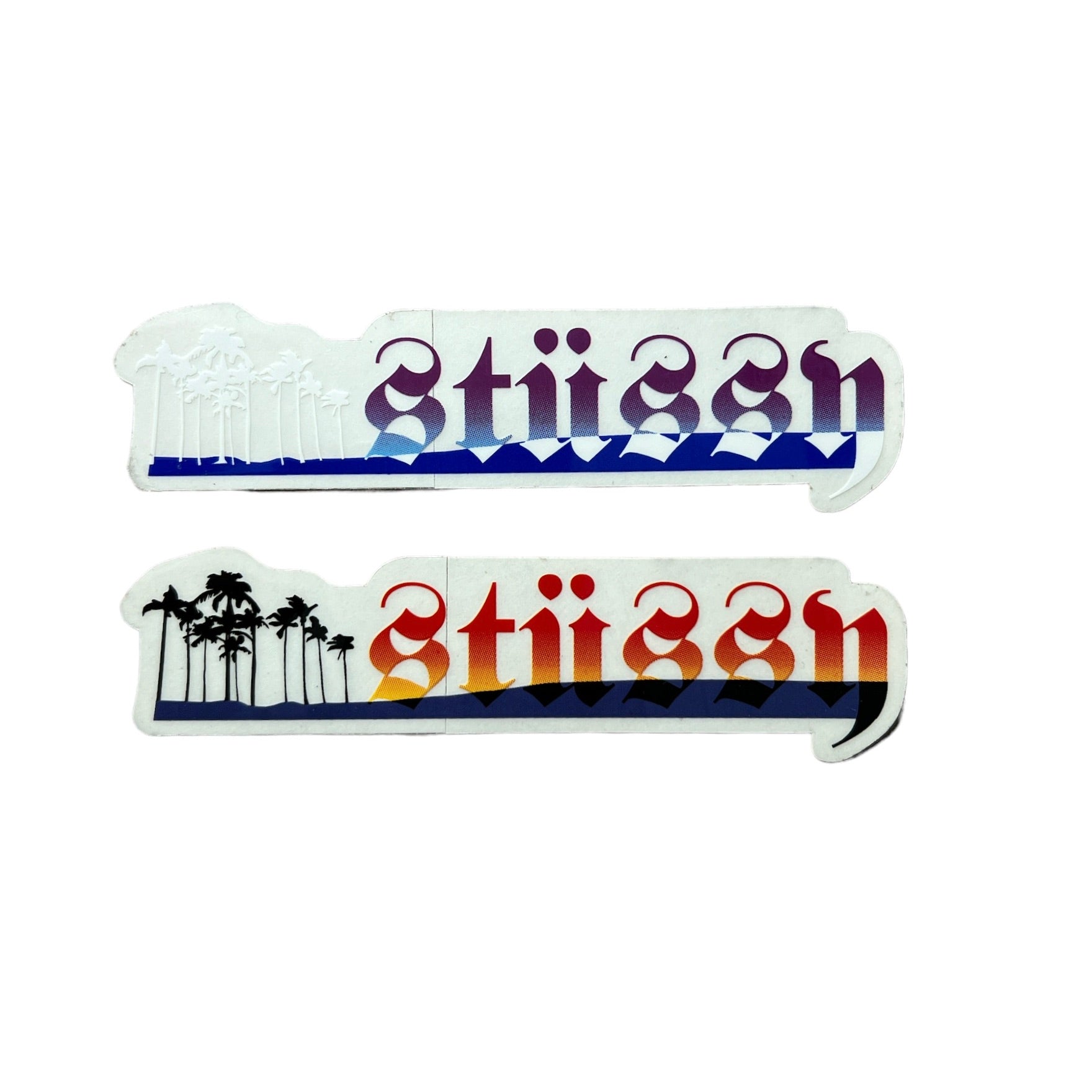 Stussy Tropical Palms Stickers Purple Orange