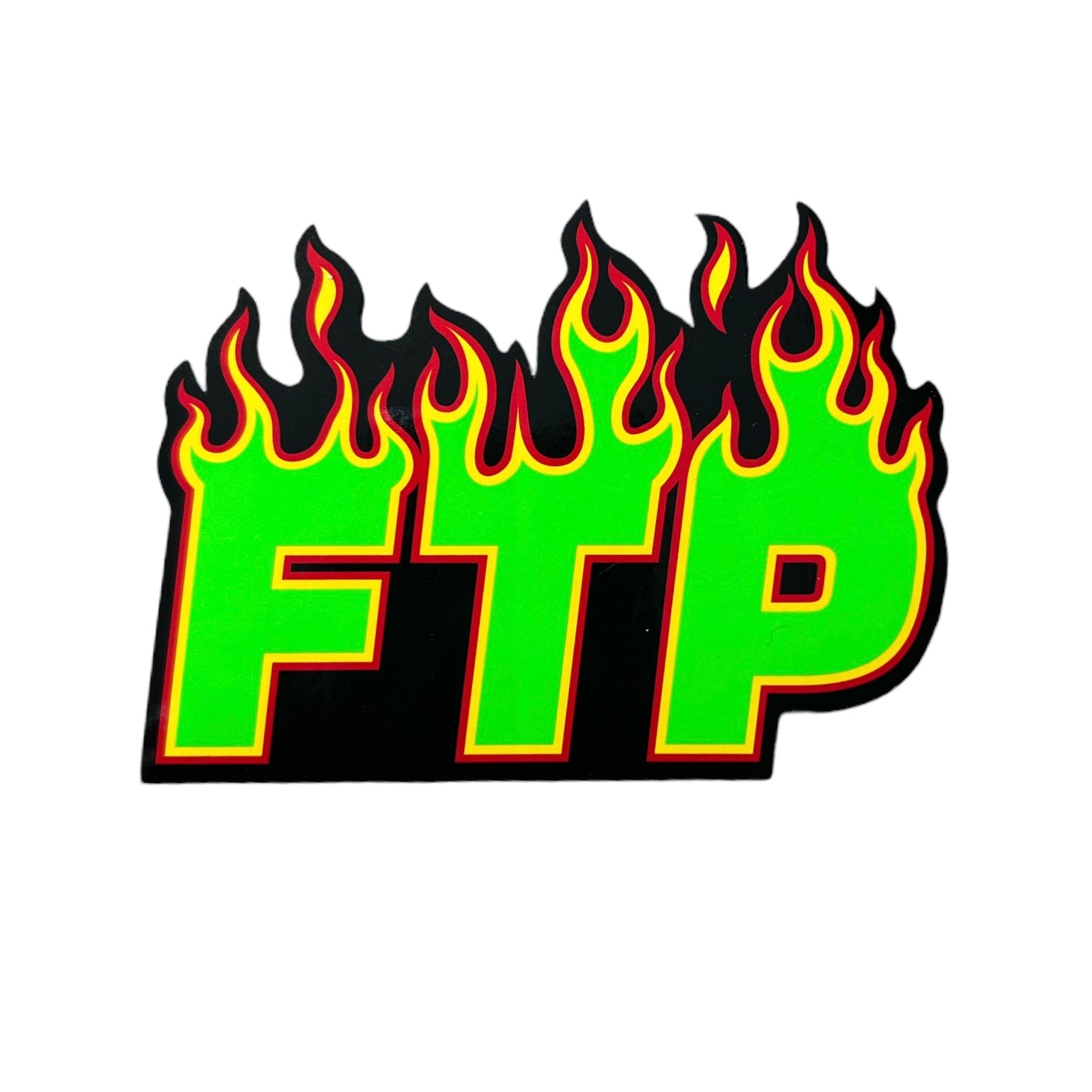 FTP x Thrasher Flames Sticker Green FW22