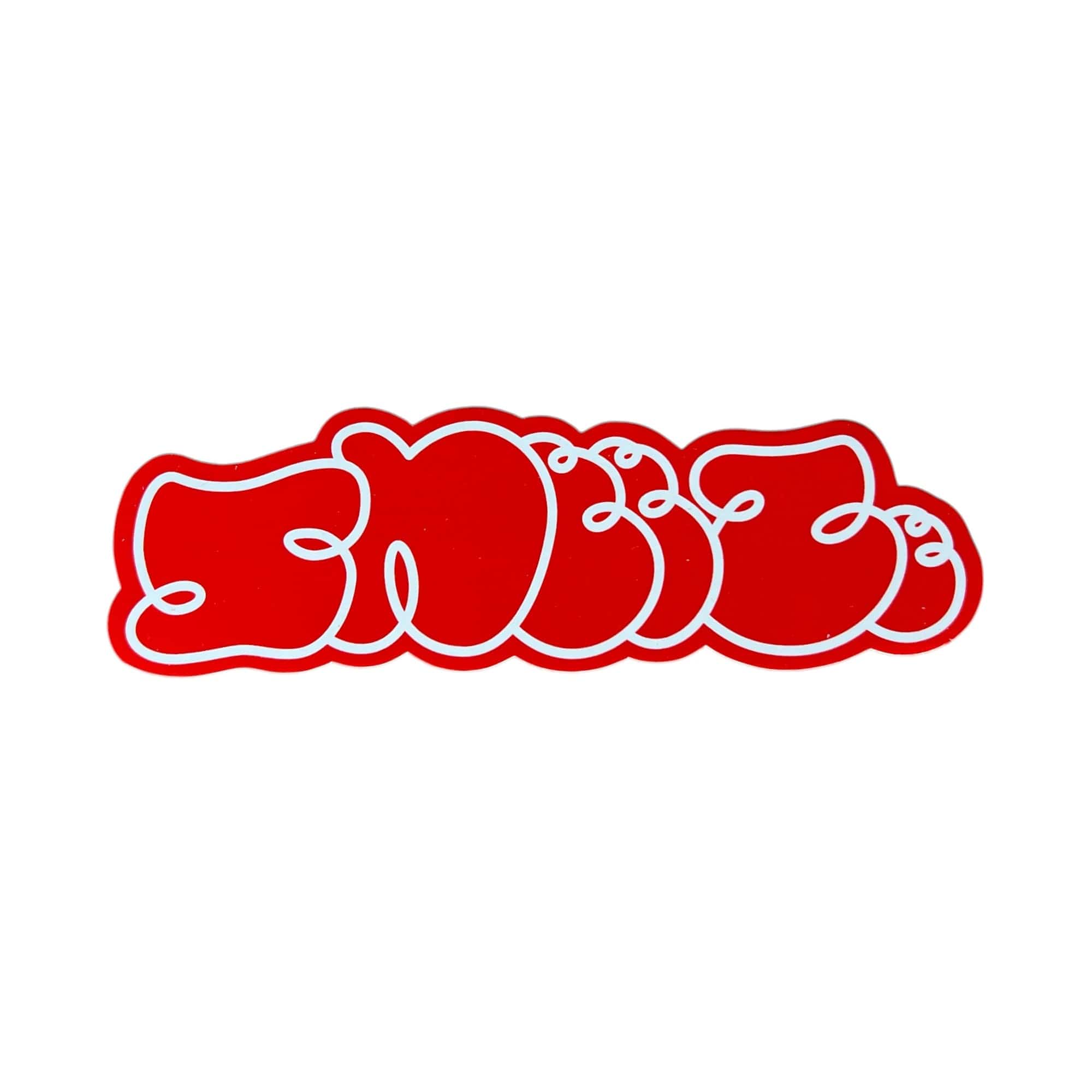 Sneeze Magazine Red with White Outline Logo Sticker