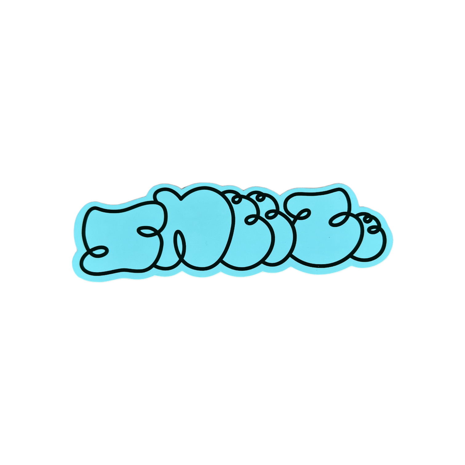 Sneeze Magazine Green on Powder Blue Logo Sticker