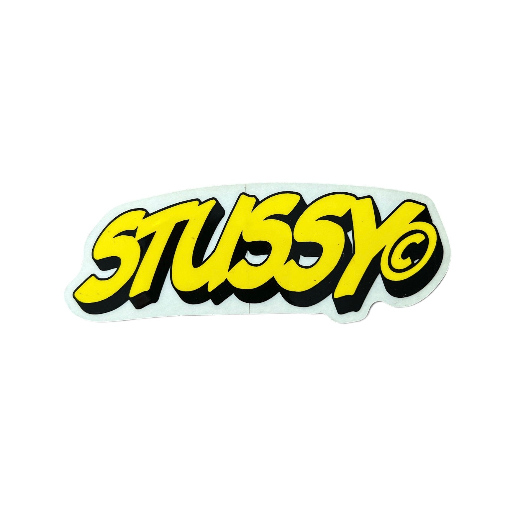 Stussy Block Script Sticker Yellow