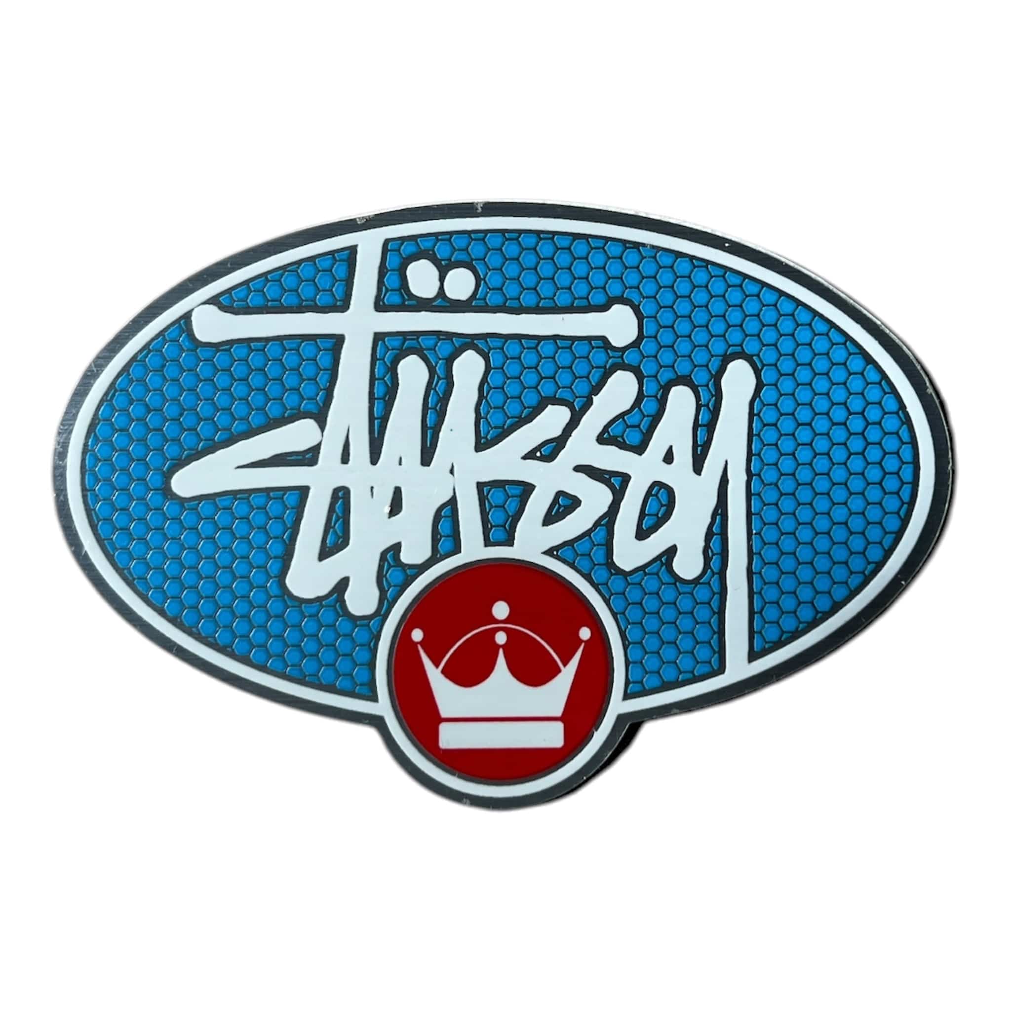 Stussy Hex Crown Blue Script Sticker