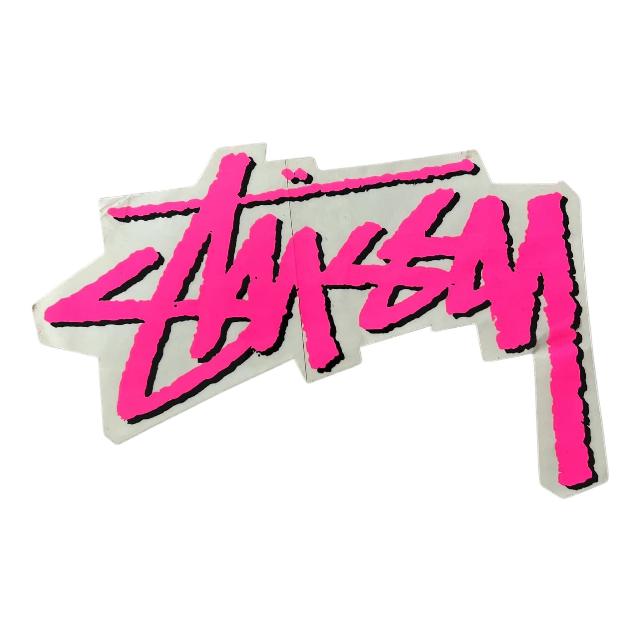 Stussy XL Pink Painted Script Sticker