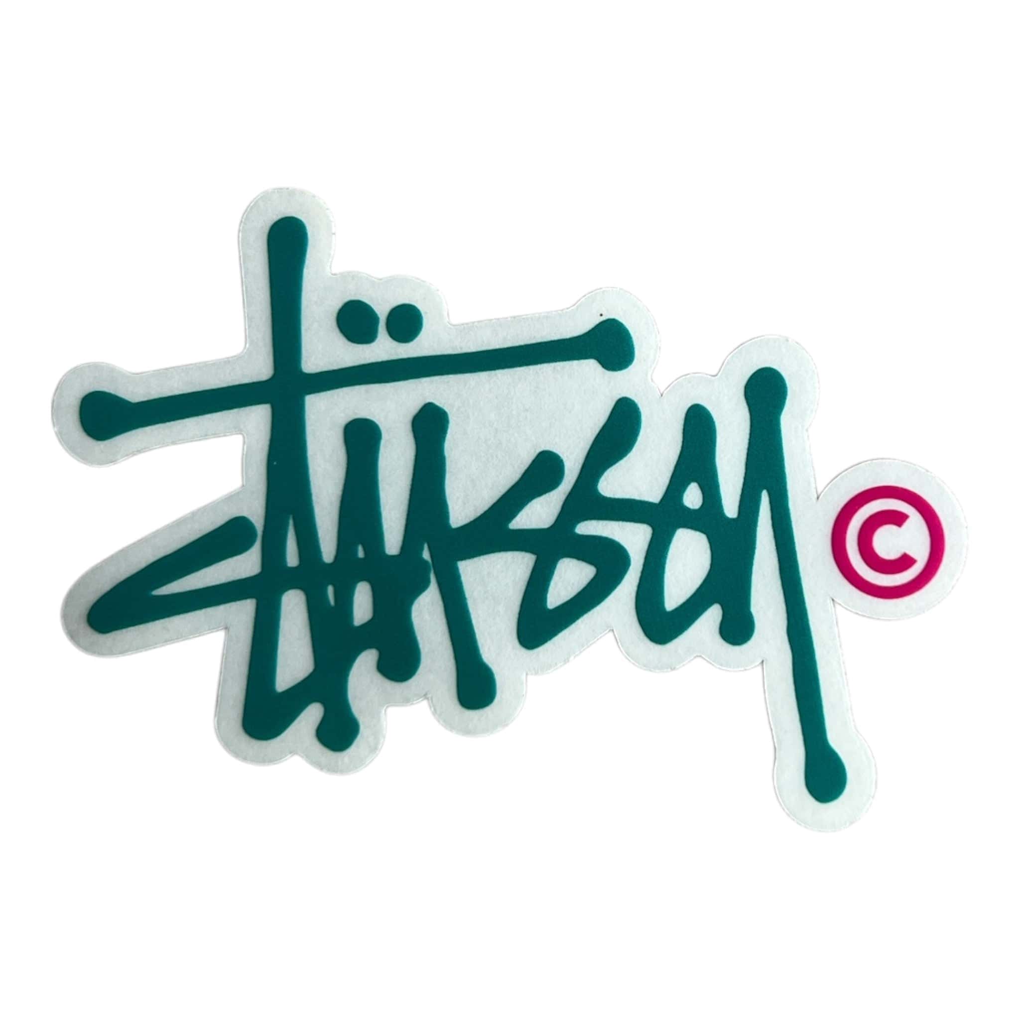 Stussy Mini C Script Sticker Deep Green
