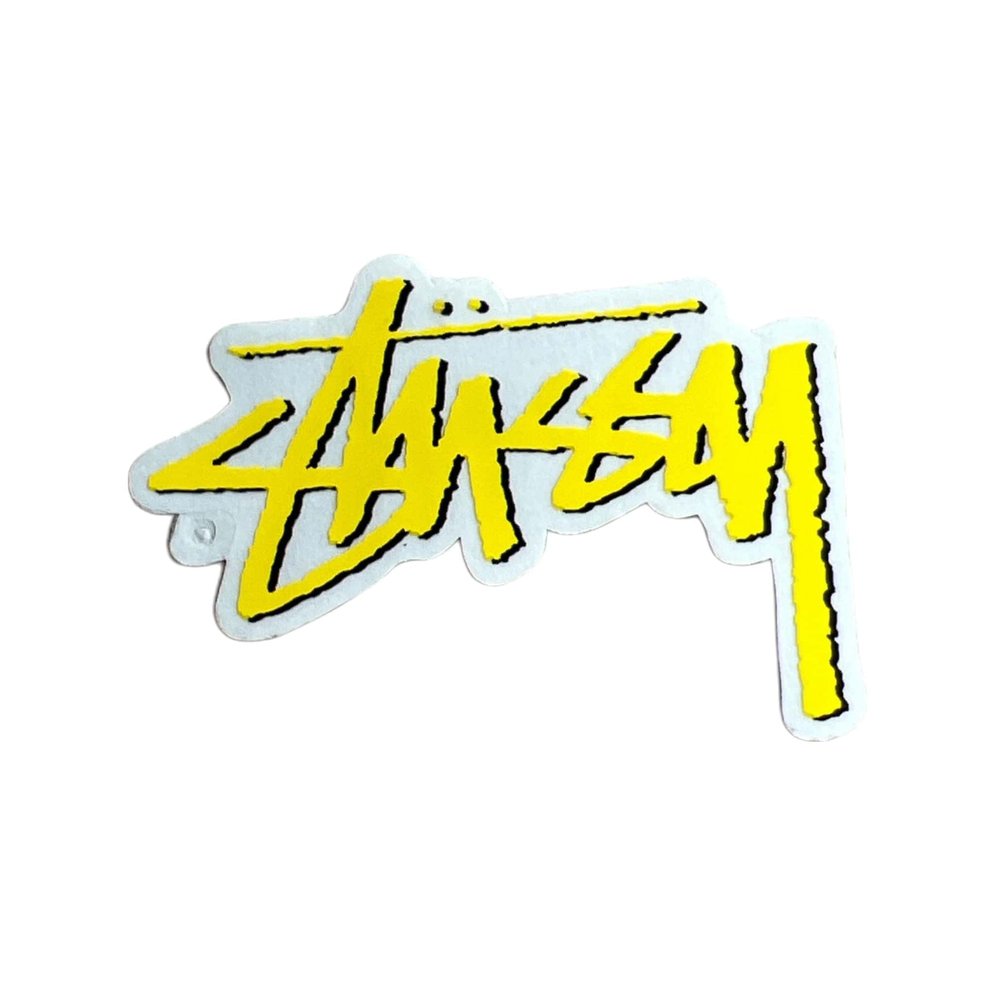 Stussy Mini Yellow Painted Script Sticker