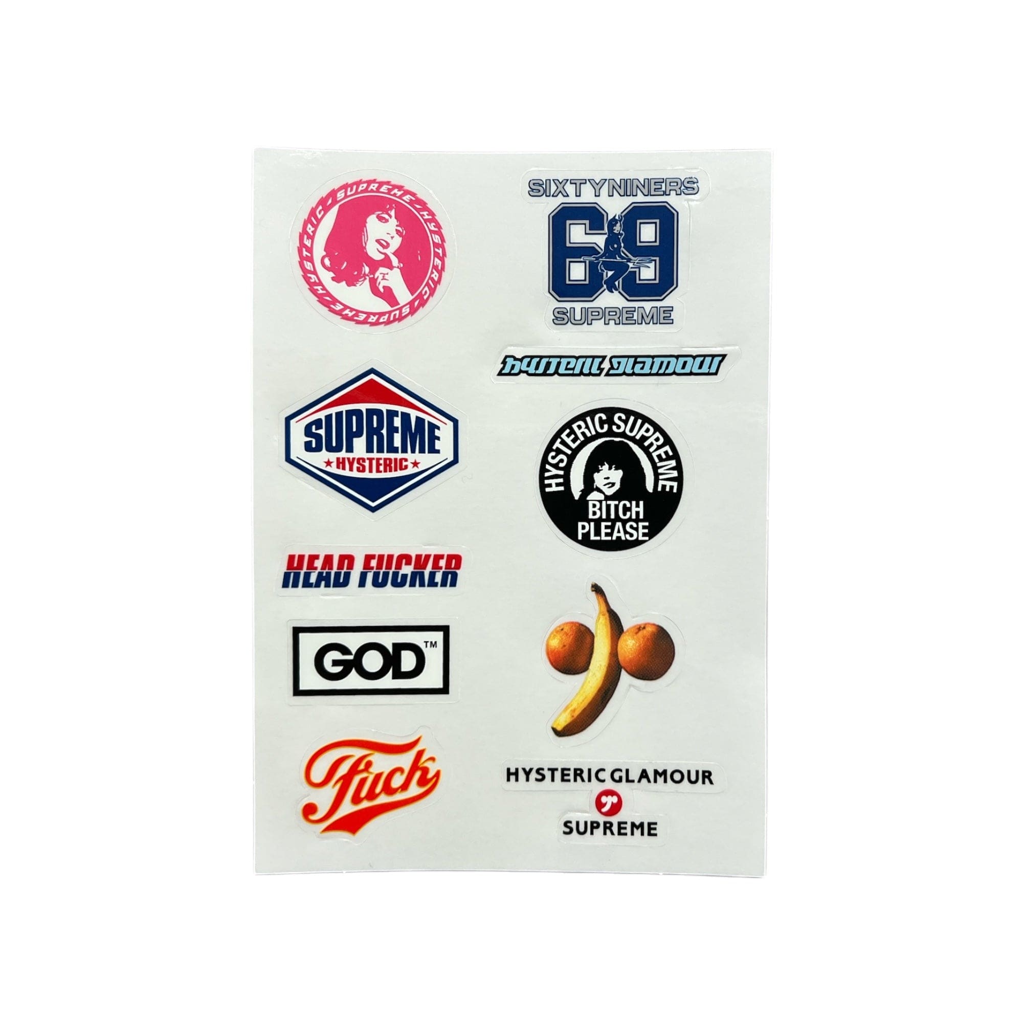 Supreme Hysteric Glamour Sticker Sheet