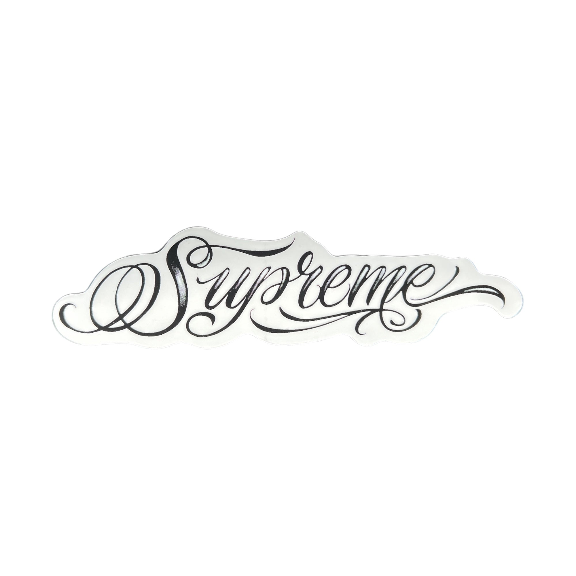 Supreme Script Sticker in black from the Fall Winter season of 2024. 